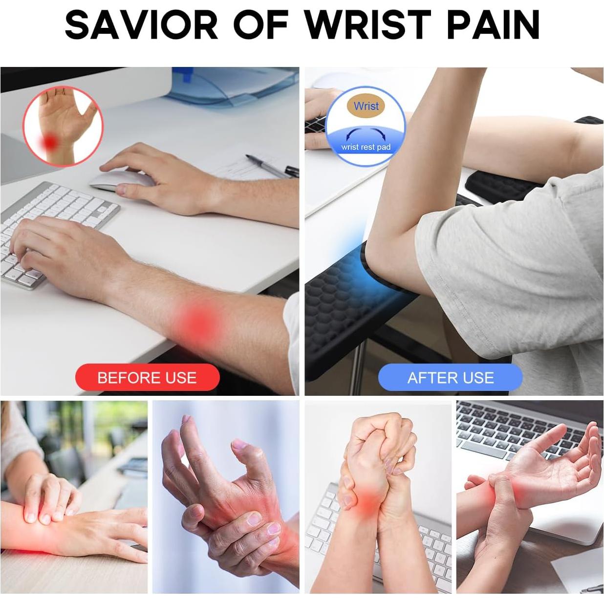 Almohadilla para Codo JIKIOU en Forma de L - 2 Piezas, Espuma Viscoelástica, Antideslizante, Alivio del Dolor