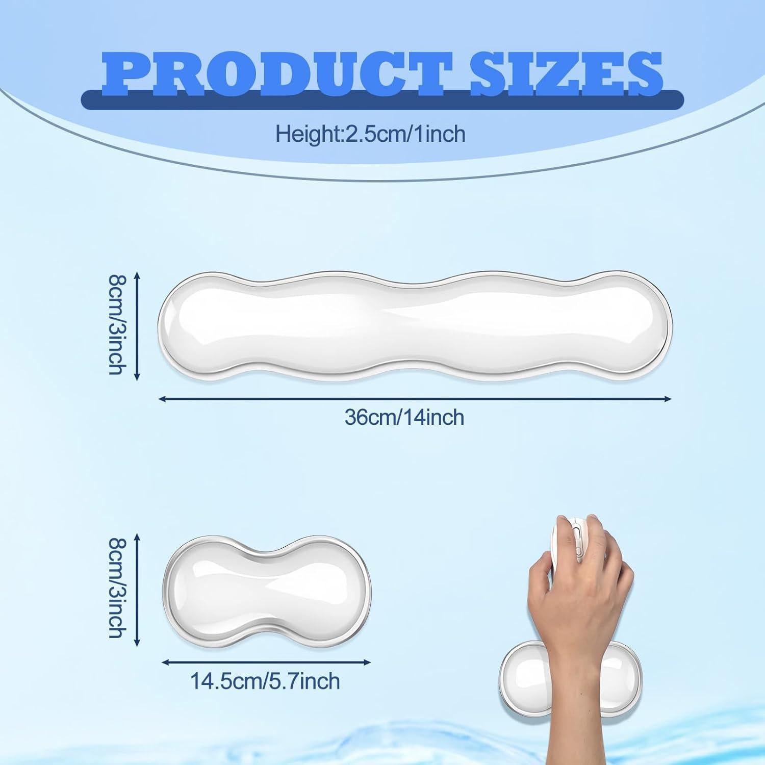 Juego de Reposamuñecas de Gel Silicona Genérico Antideslizante