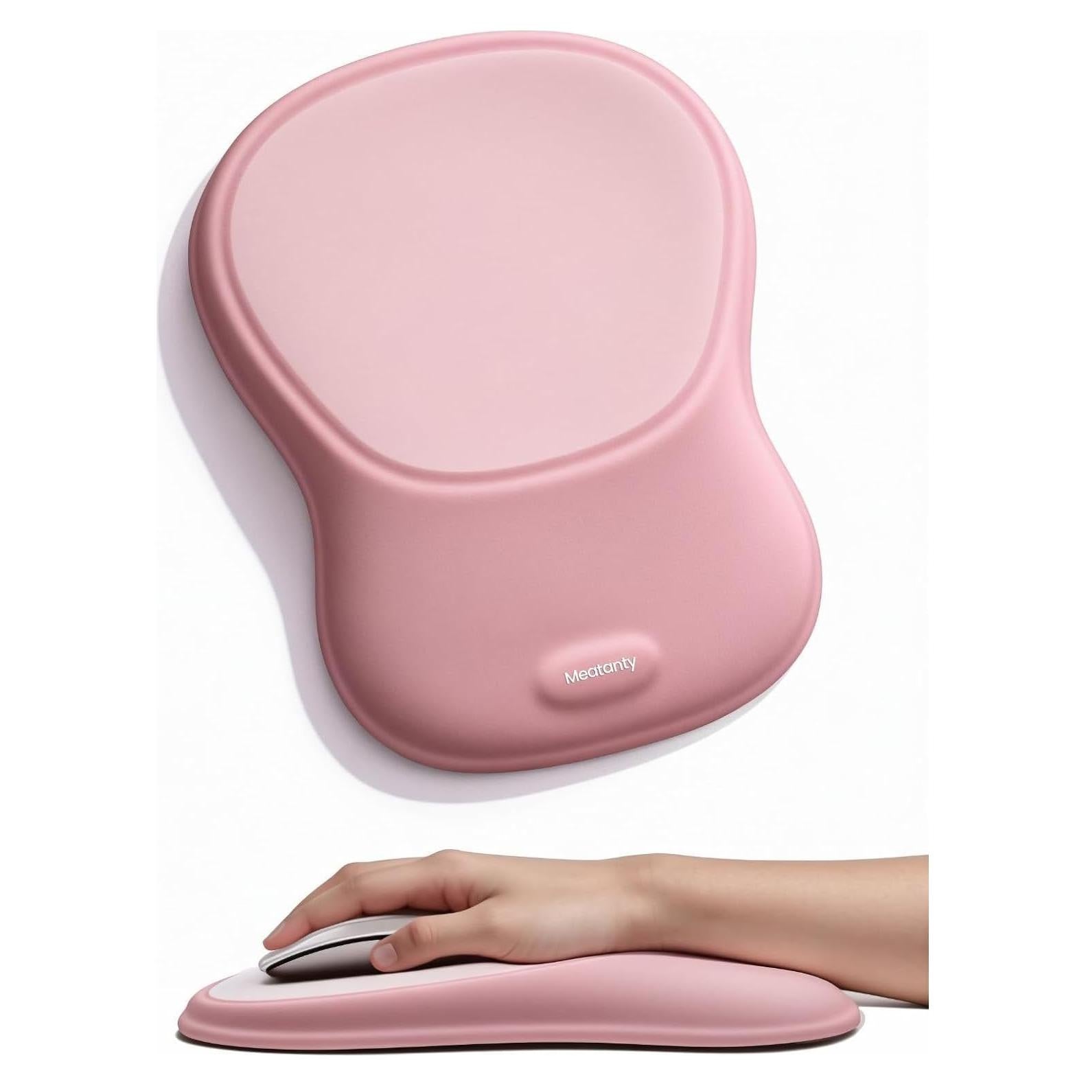Mouse Pad Meatanty Rosa con Reposamuñecas Ergonómico 28.5x21cm