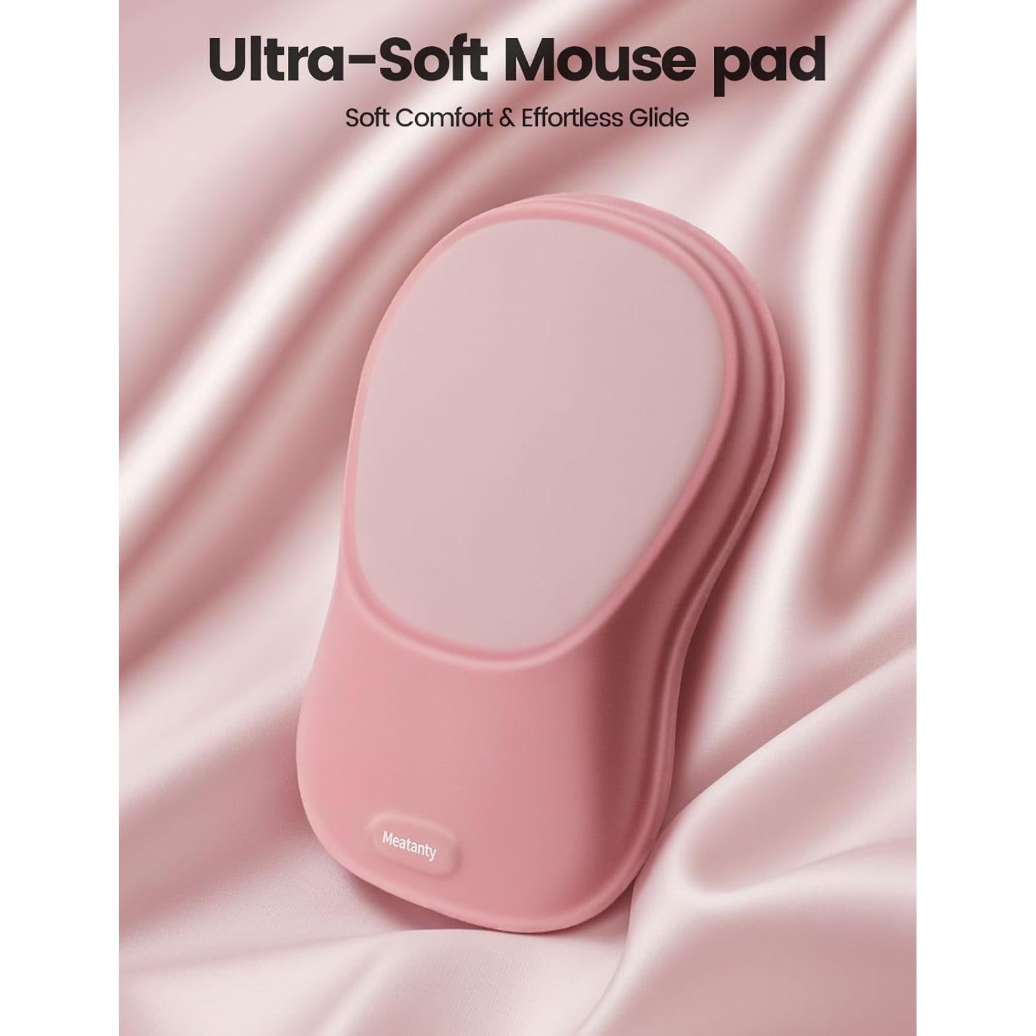 Mouse Pad Meatanty Rosa con Reposamuñecas Ergonómico 28.5x21cm