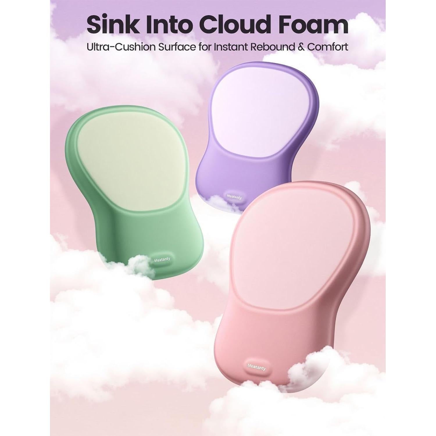 Mouse Pad Meatanty Rosa con Reposamuñecas Ergonómico 28.5x21cm