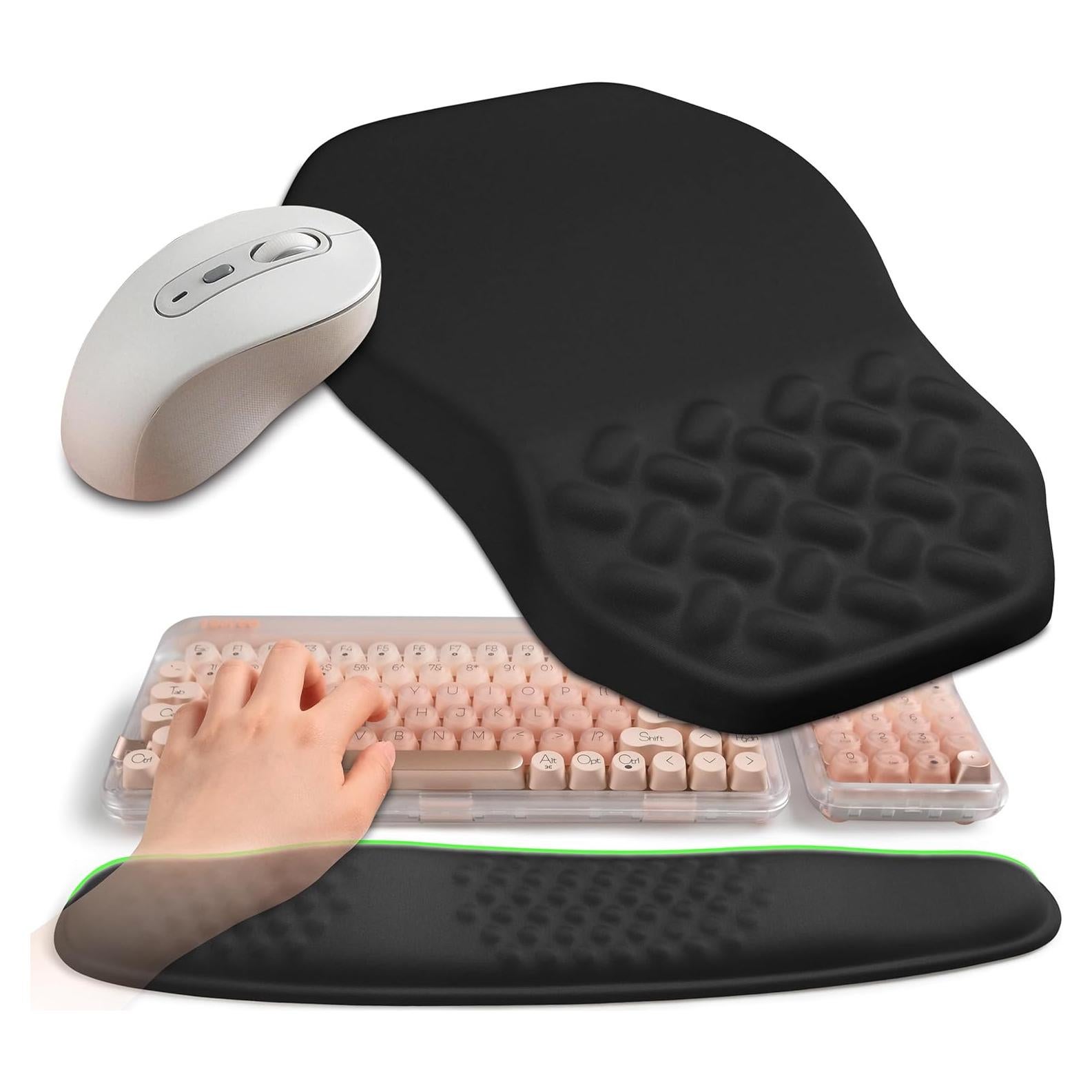 Juego Ergonómico Reposamuñecas Teclado y Ratón Gleamtide