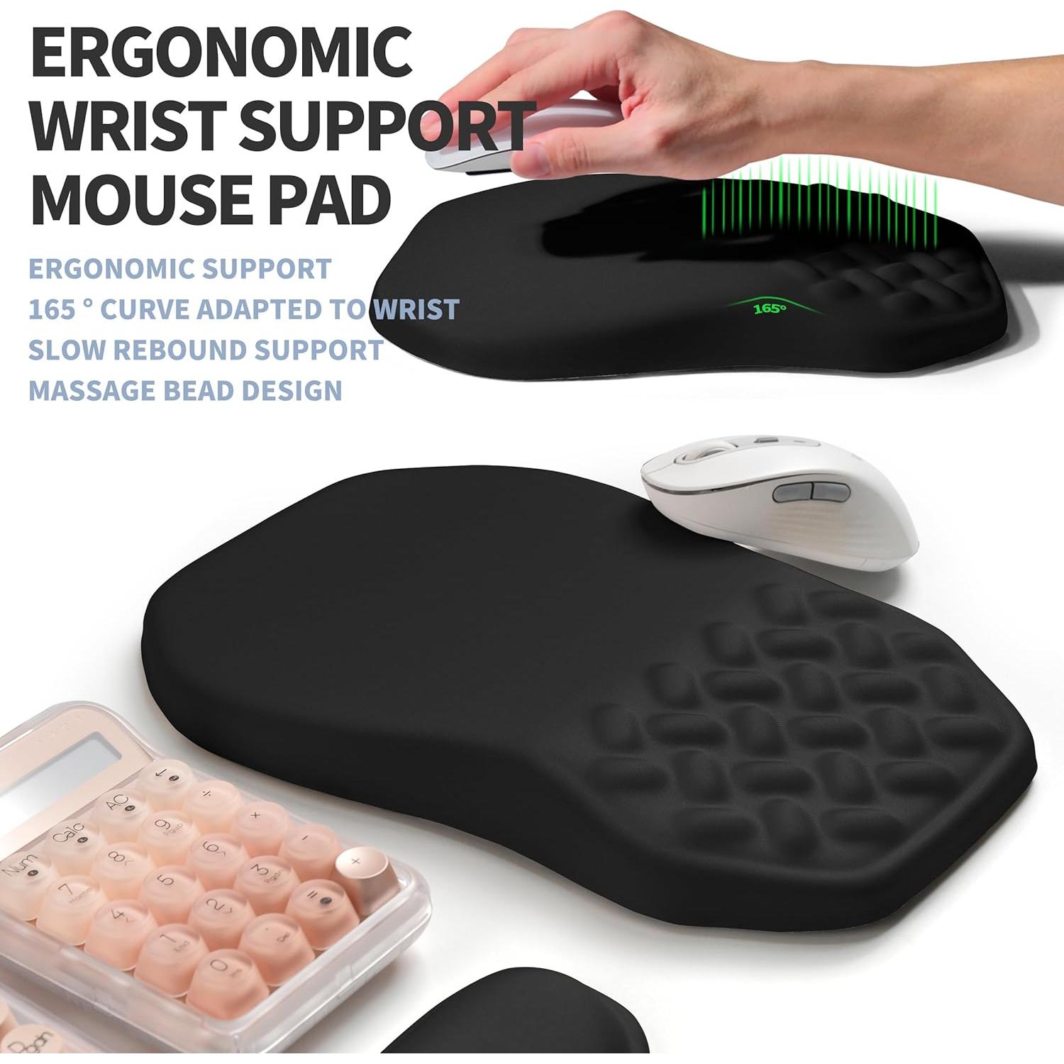Juego Ergonómico Reposamuñecas Teclado y Ratón Gleamtide