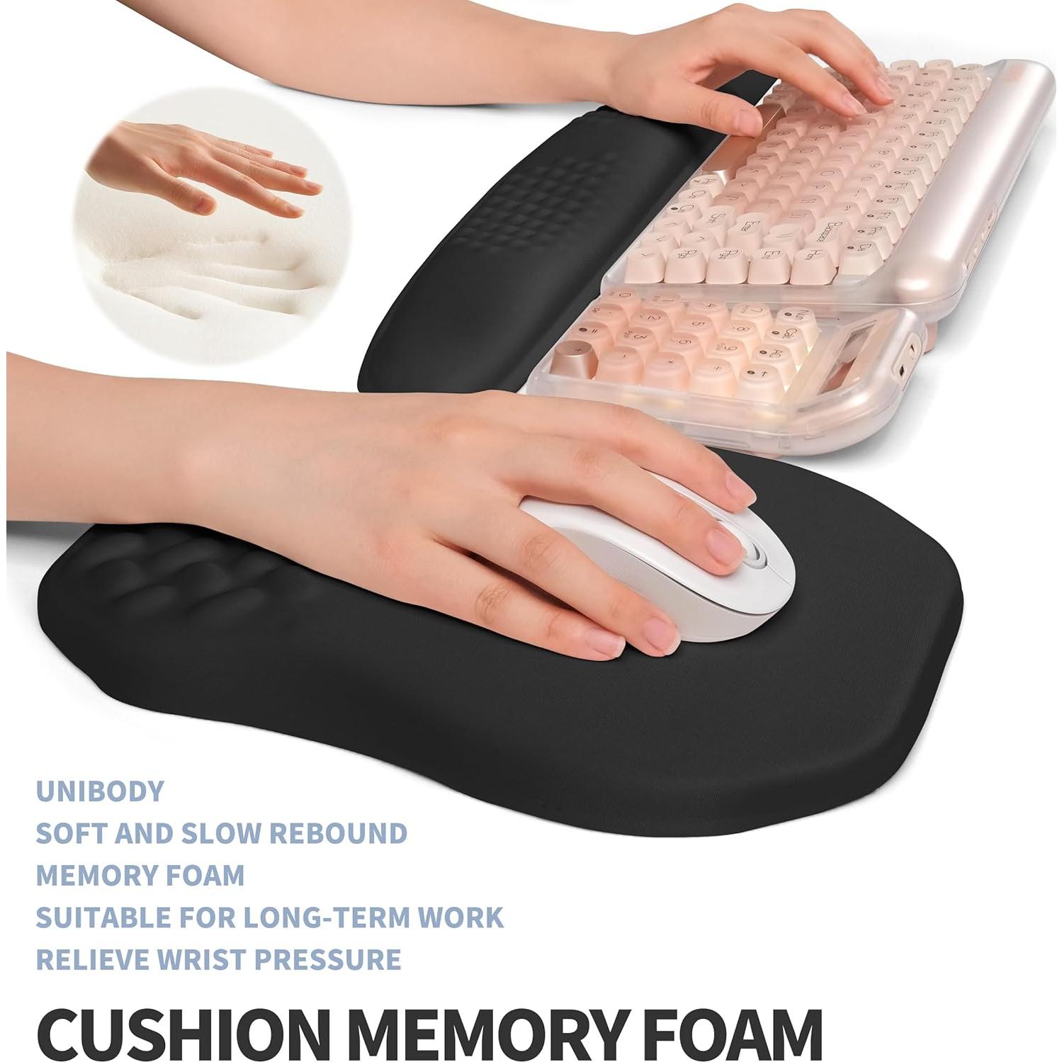 Juego Ergonómico Reposamuñecas Teclado y Ratón Gleamtide