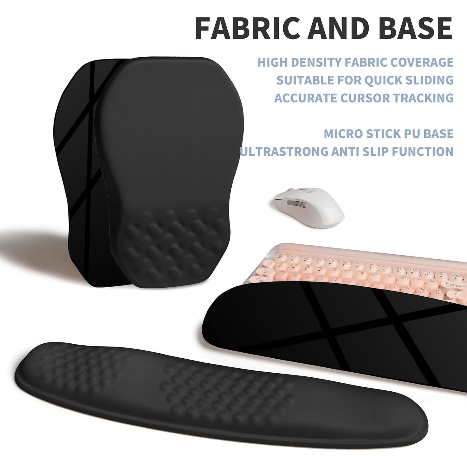 Juego Ergonómico Reposamuñecas Teclado y Ratón Gleamtide