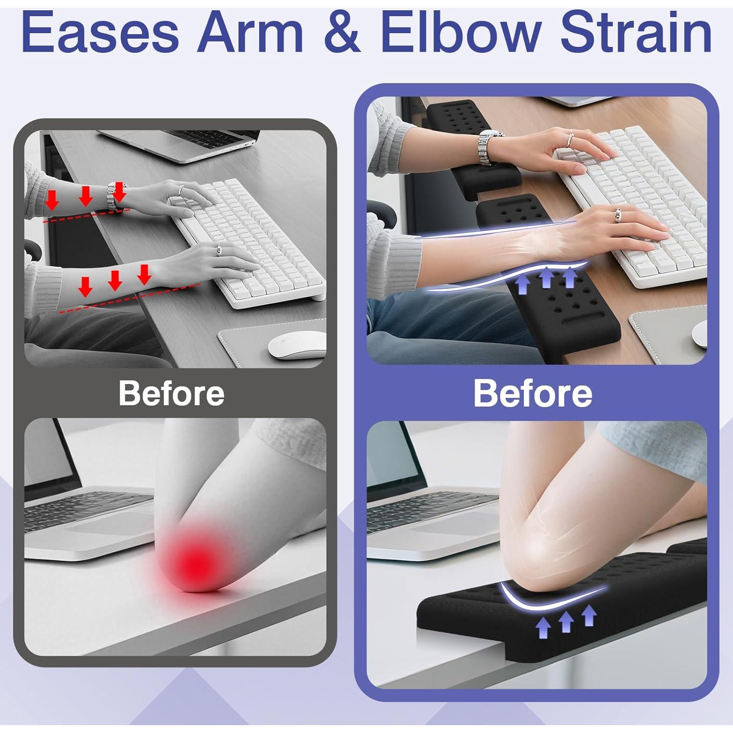 Cojín de Borde Ergonómico Retuhapy para Escritorio Negro - 2 Piezas