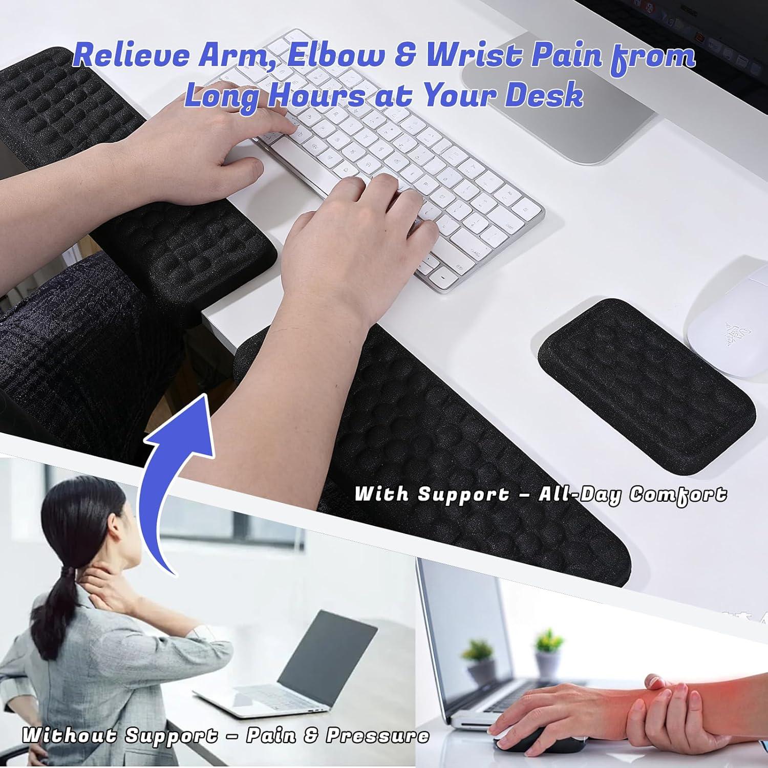 Juego de Almohadillas Ergonómicas EAVAN 3 Piezas para Escritorio