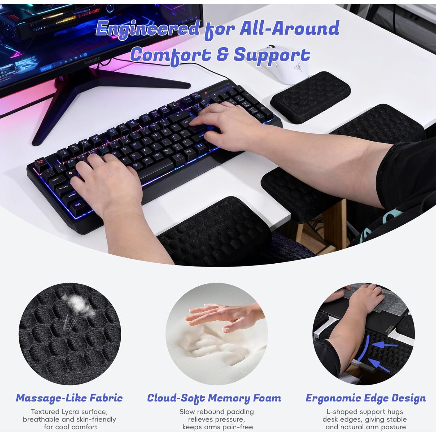 Juego de Almohadillas Ergonómicas EAVAN 3 Piezas para Escritorio