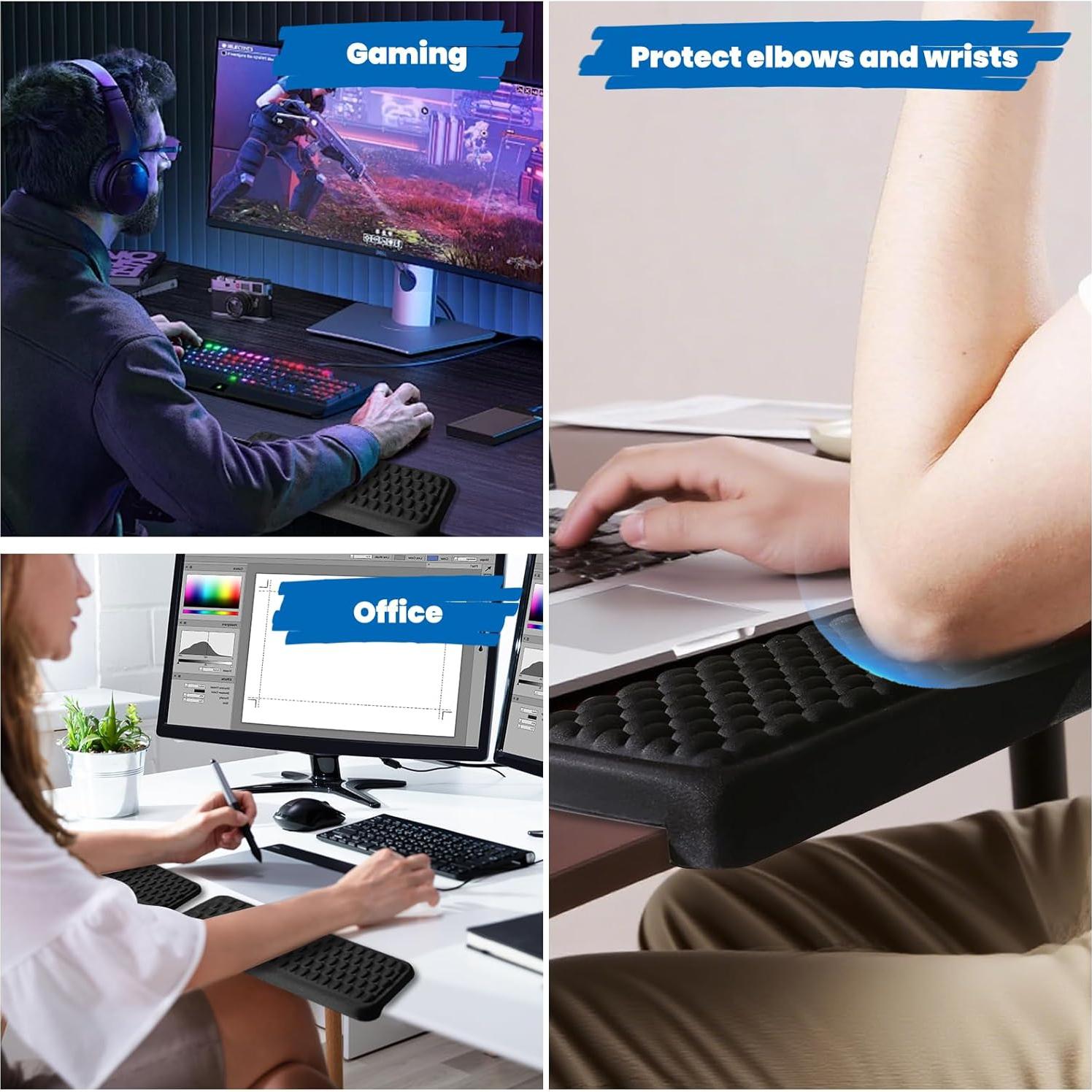 Reposabrazos Ergonómico Telihao - Espuma Viscoelástica, 2 Piezas