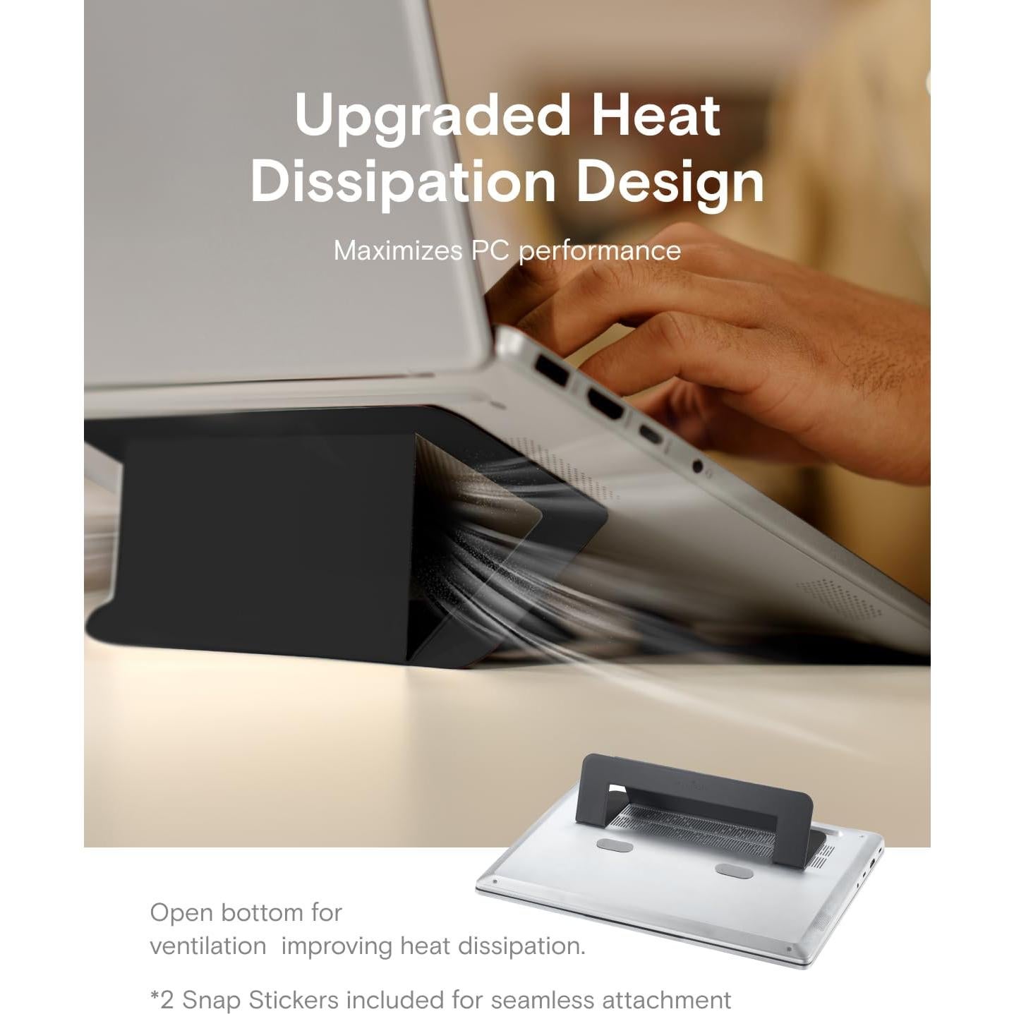 Soporte para Laptop MOFT Negro Jet, Elevador Plegable 2 Ángulos