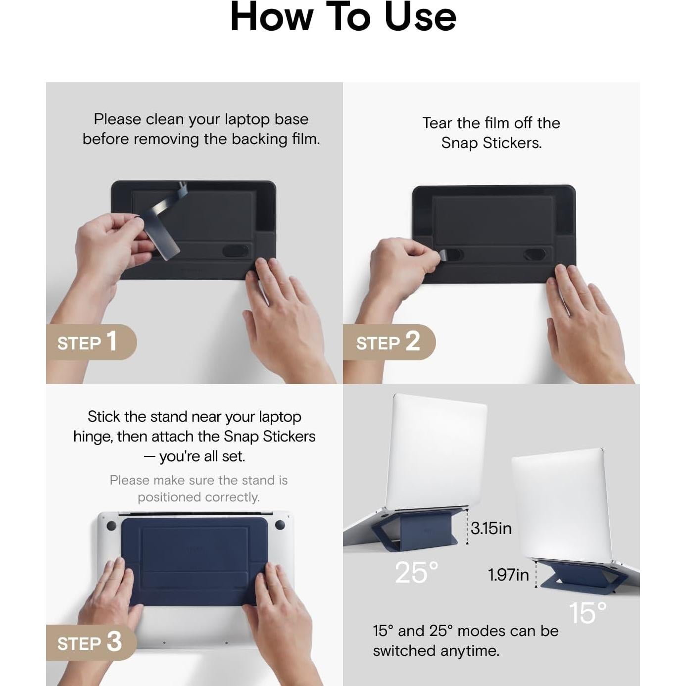 Soporte para Laptop MOFT Negro Jet, Elevador Plegable 2 Ángulos