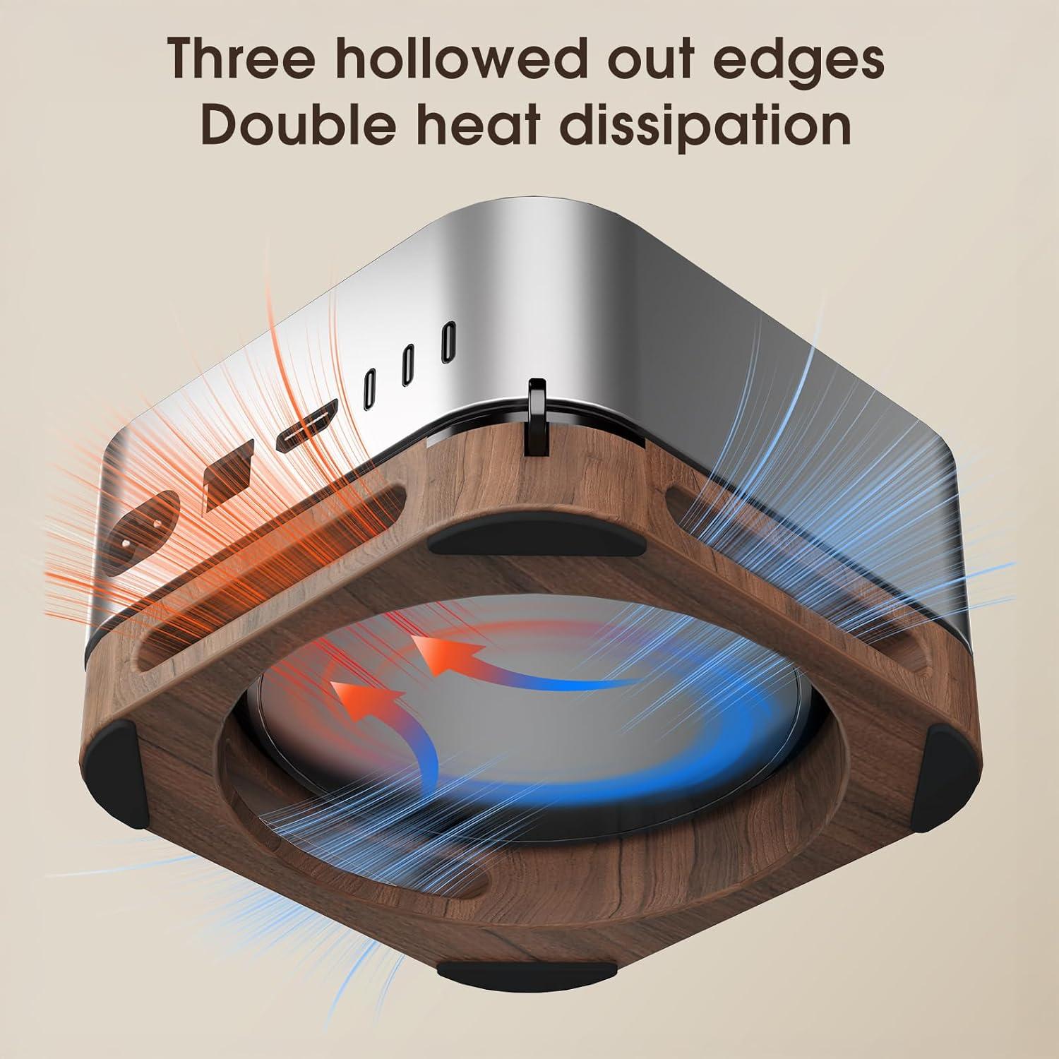 Soporte de Madera para Mac Mini M4/M4 Pro 2024 - HEWYIOS