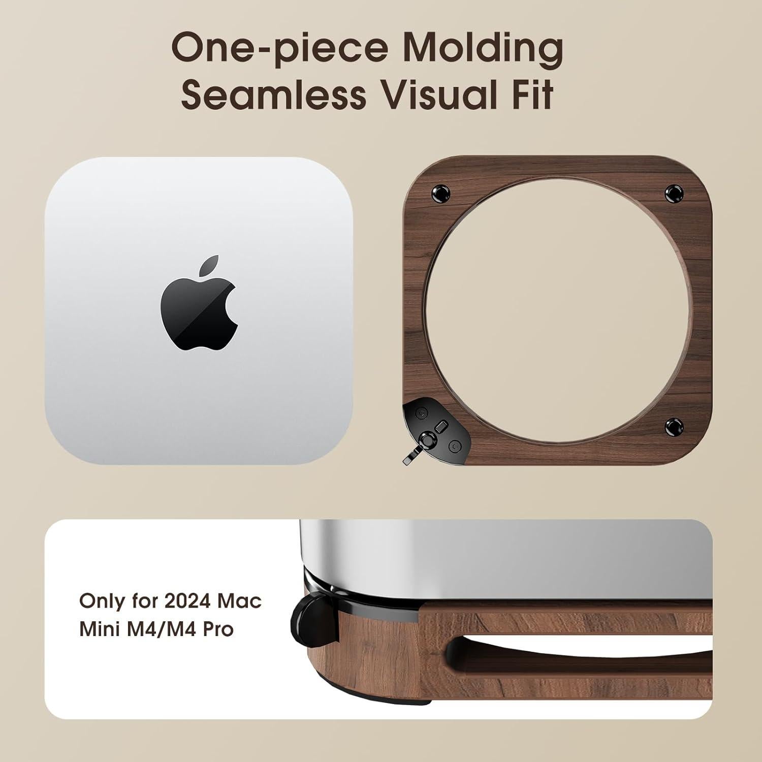 Soporte de Madera para Mac Mini M4/M4 Pro 2024 - HEWYIOS