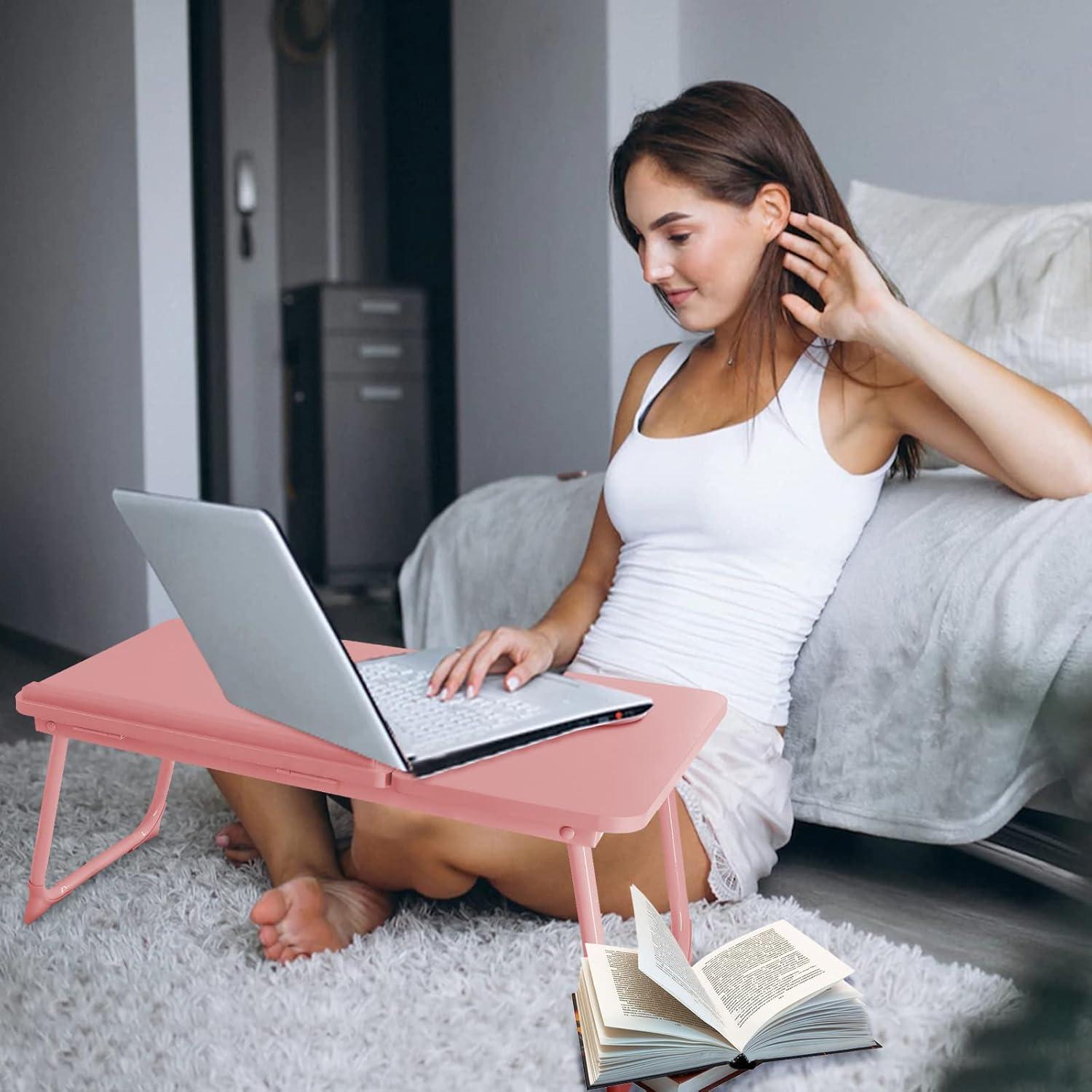 Escritorio Plegable para Laptop EYdoter Rosa 55.88x33.02 cm