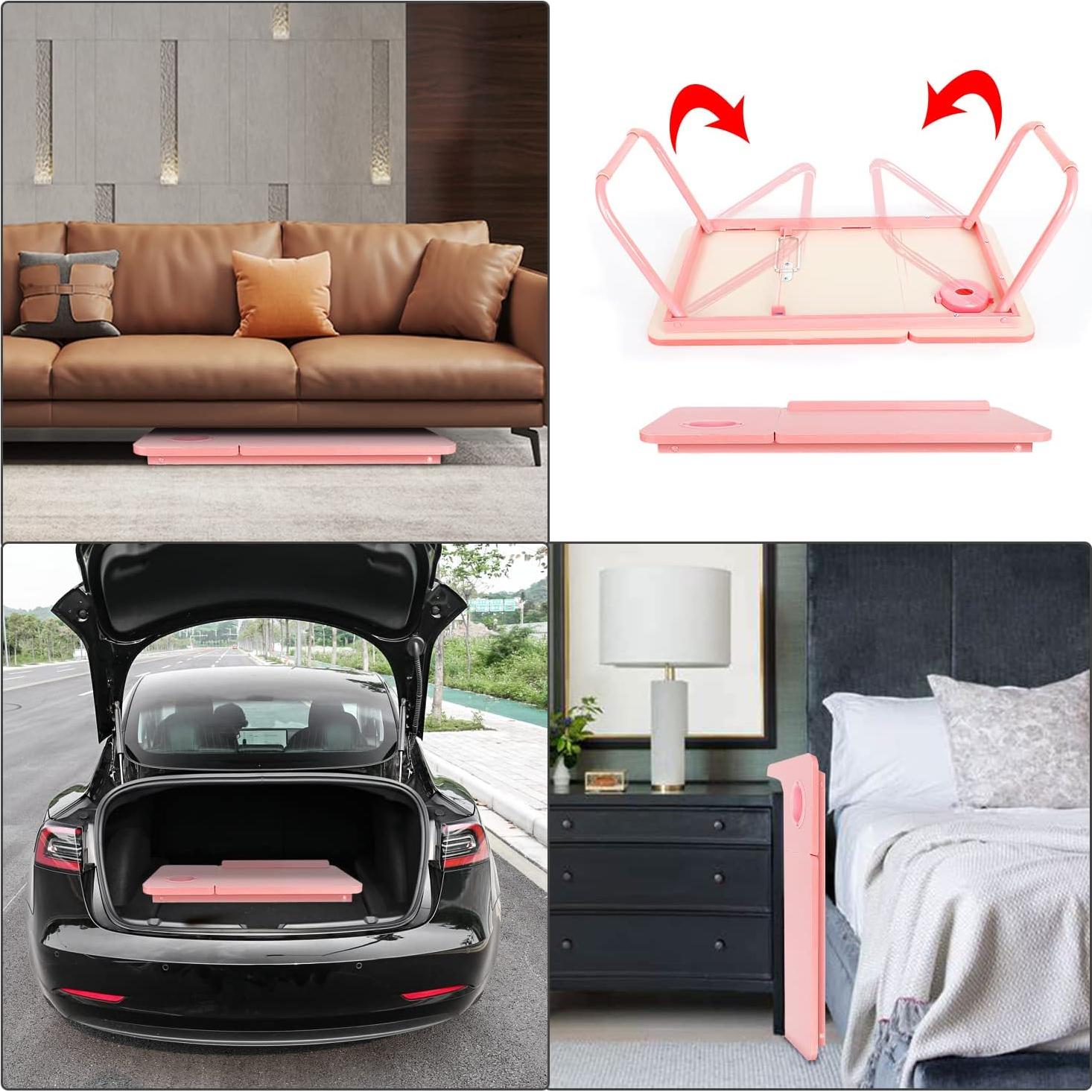 Escritorio Plegable para Laptop EYdoter Rosa 55.88x33.02 cm