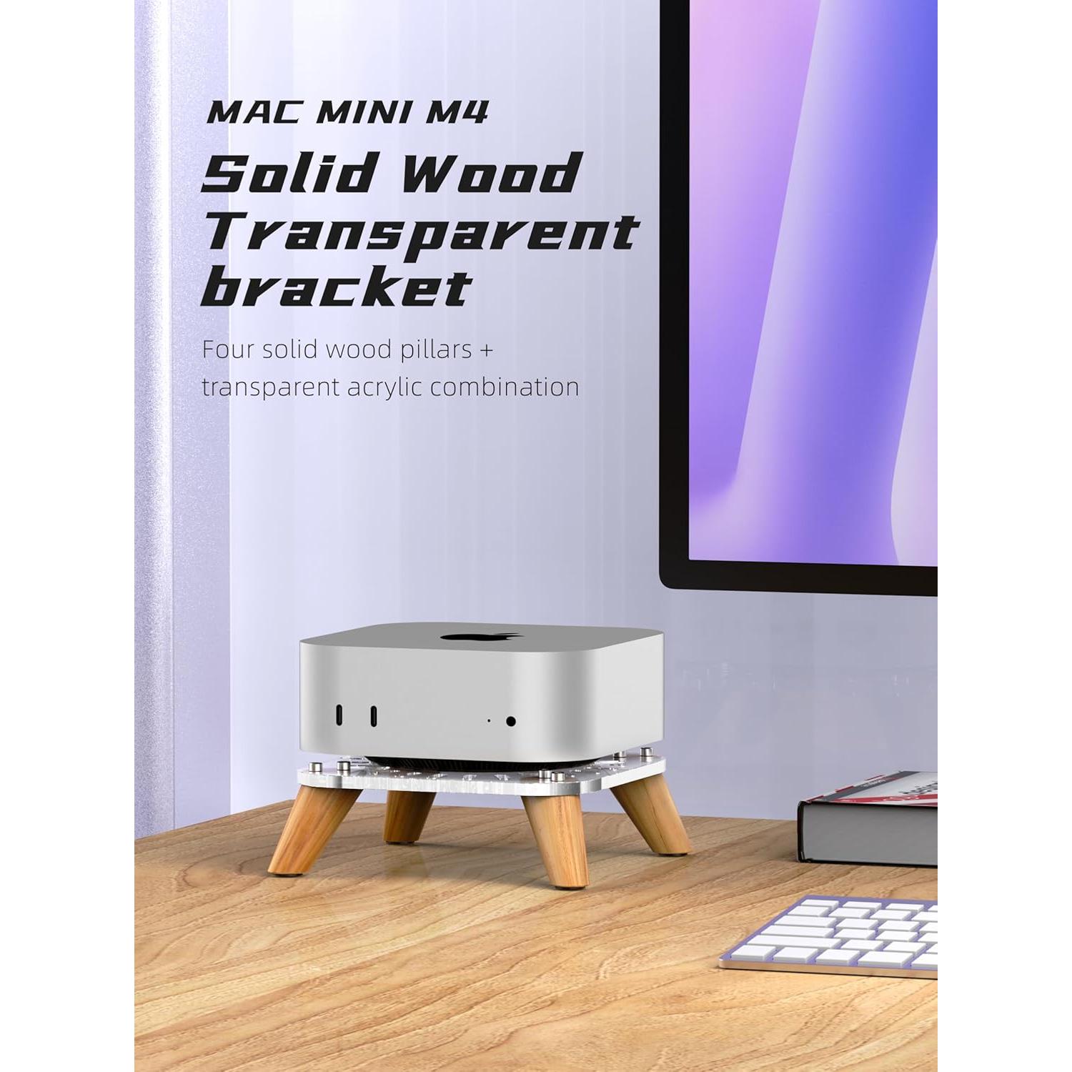 Soporte Vertical de Madera AODUKE para Mac Mini M4 2024