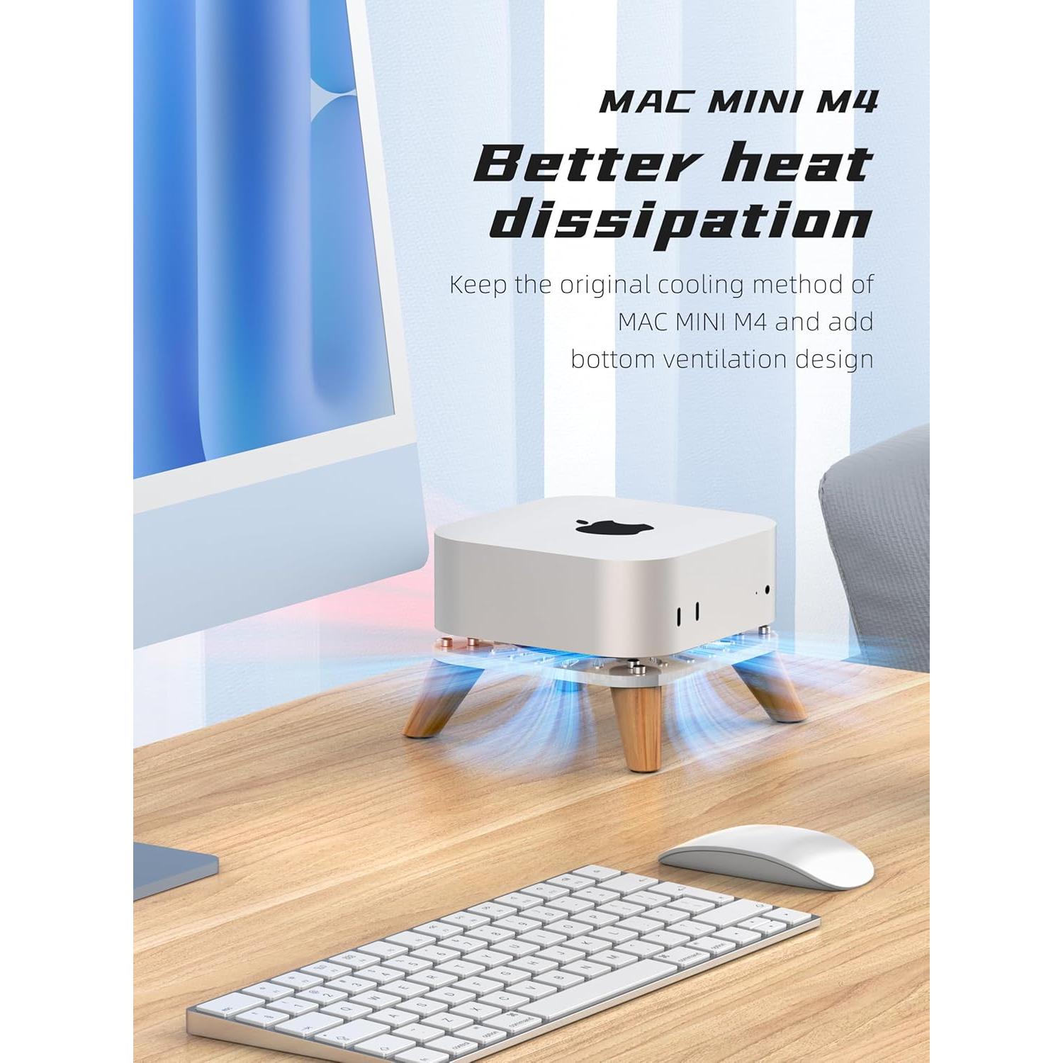 Soporte Vertical de Madera AODUKE para Mac Mini M4 2024