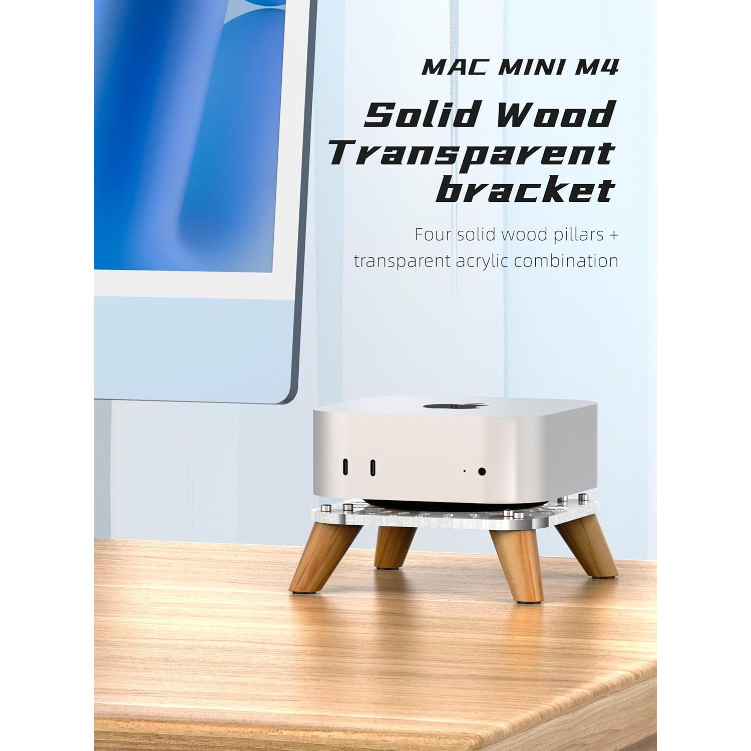 Soporte Vertical de Madera AODUKE para Mac Mini M4 2024