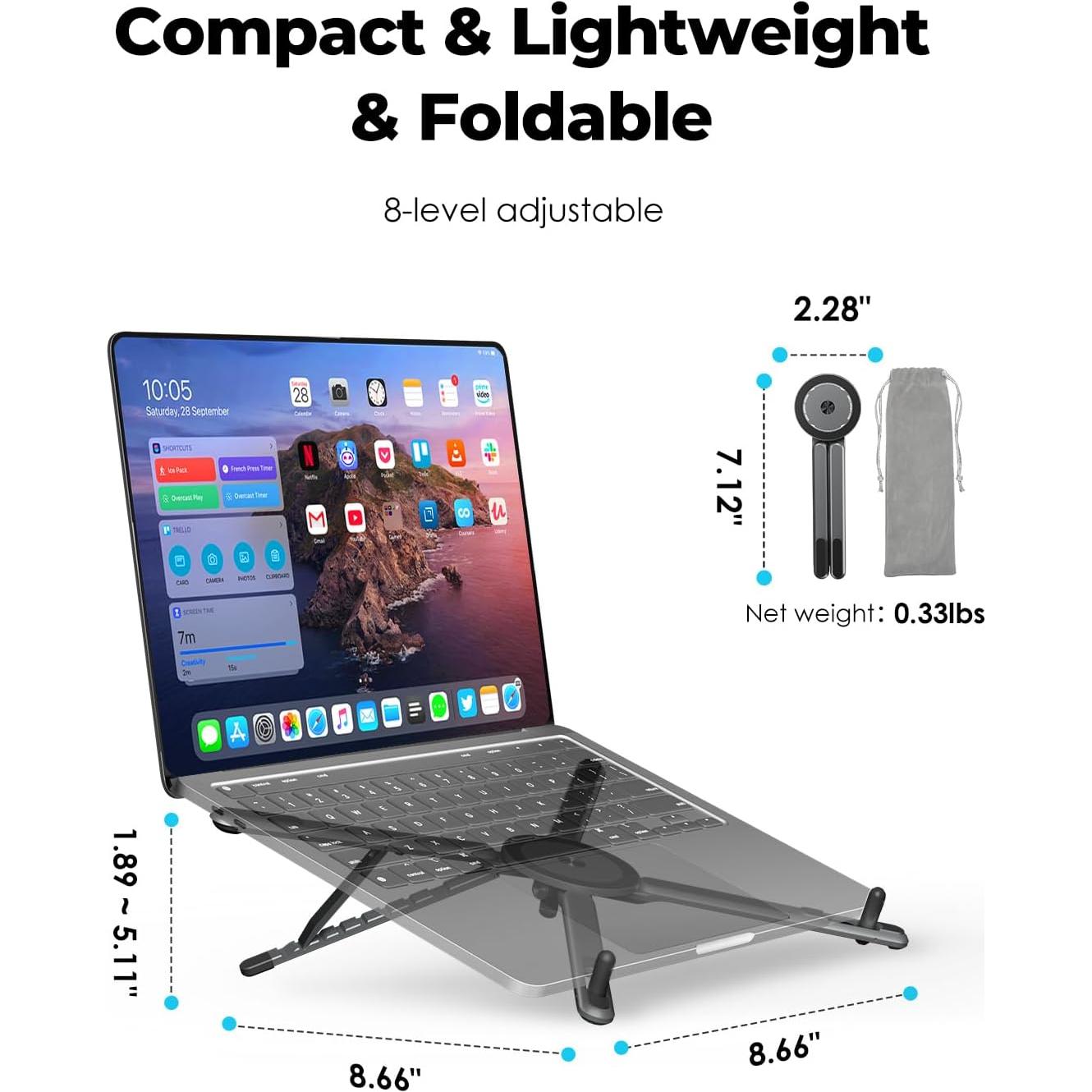 Soporte Plegable para Laptop Viozon 3 en 1 Ajustable