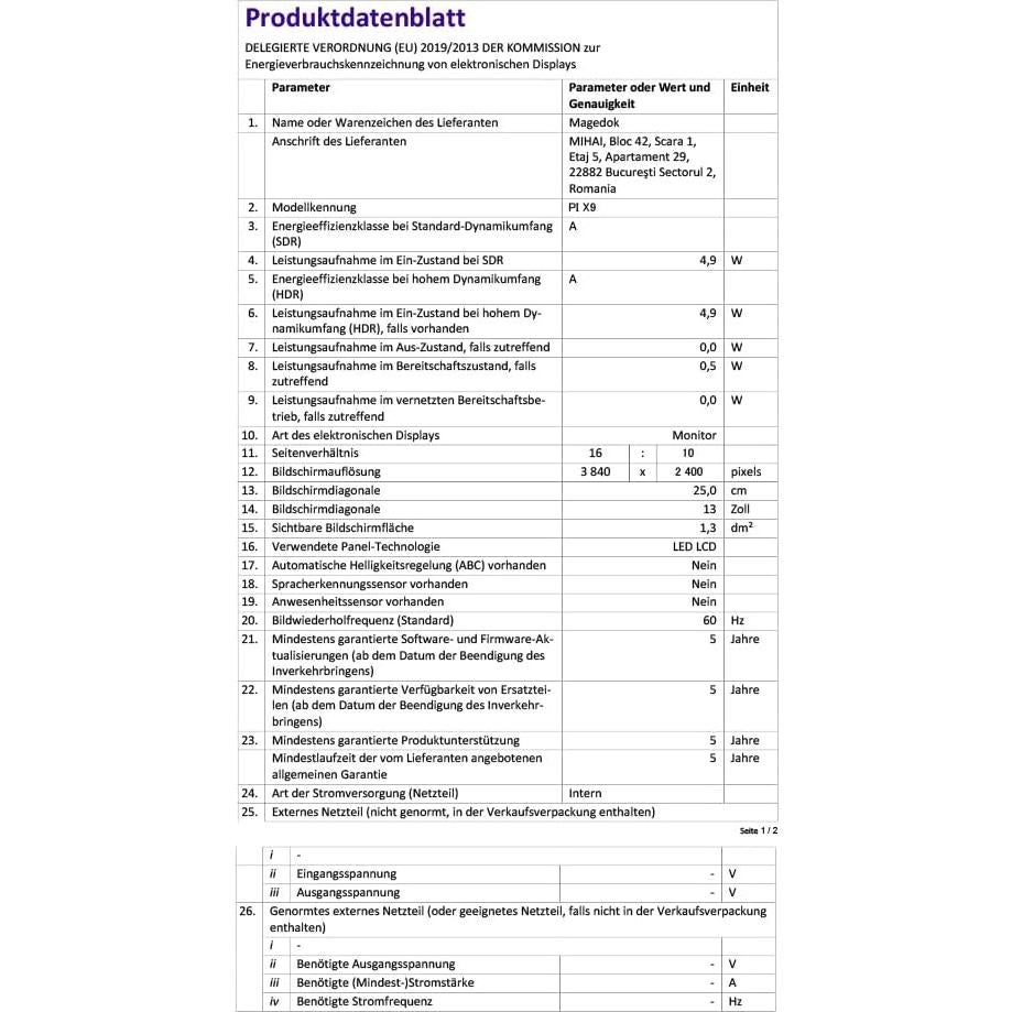 Monitor Portátil Táctil OLED 16" 4K Magedok 3840x2400