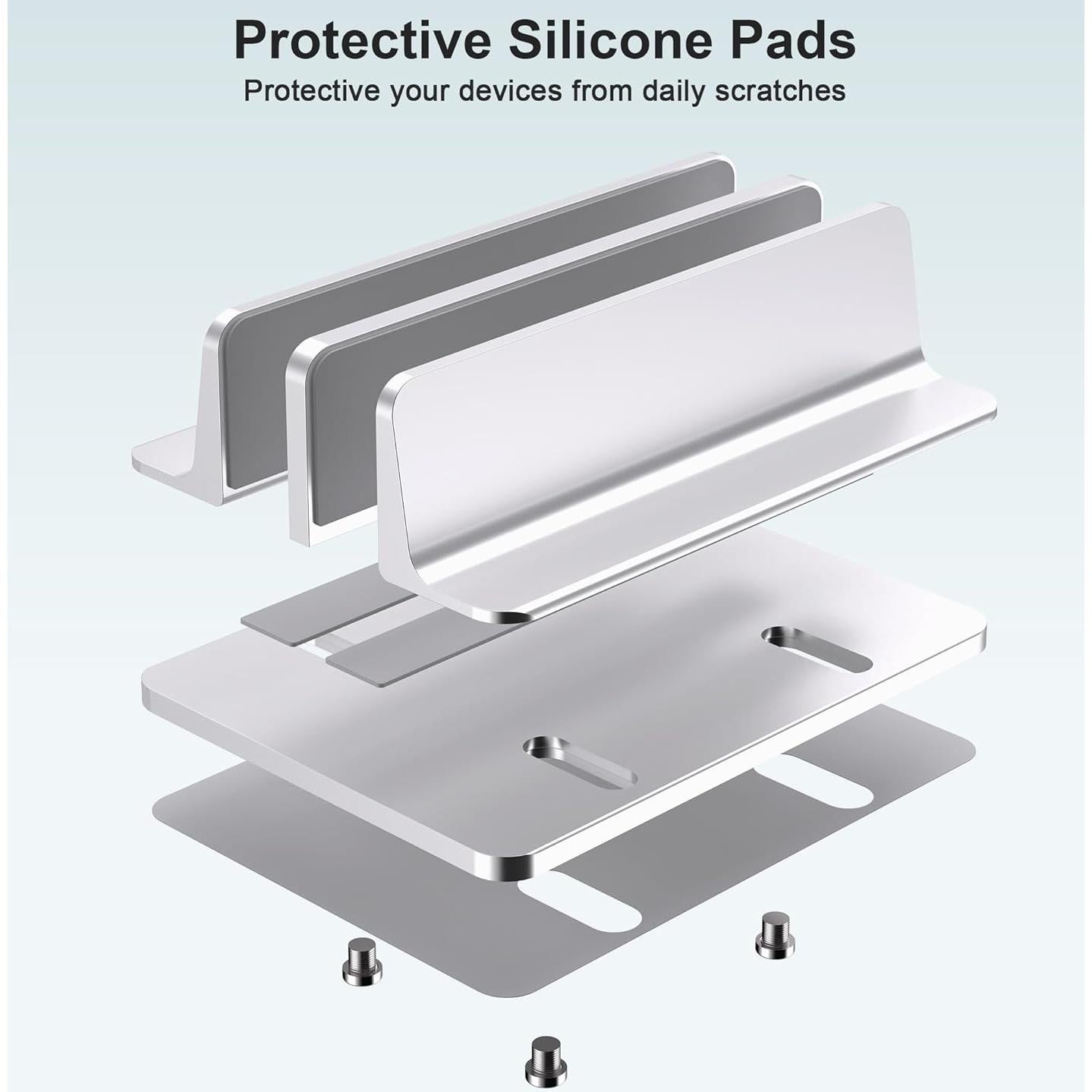 Soporte Vertical Ajustable para Laptop BULL-TECH Plata 17.3"