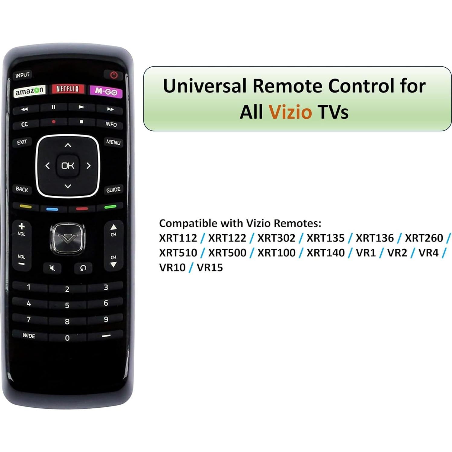 Control Remoto Universal Vizio XRT112 para TVs LED LCD 4K