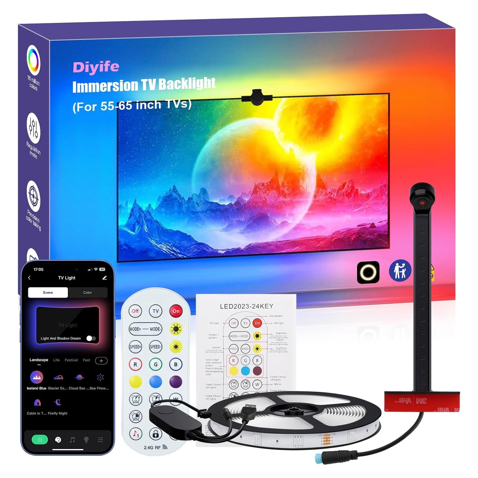 Tira de Luz LED para TV Diyife 4.0m 55-65" con Sensor AR
