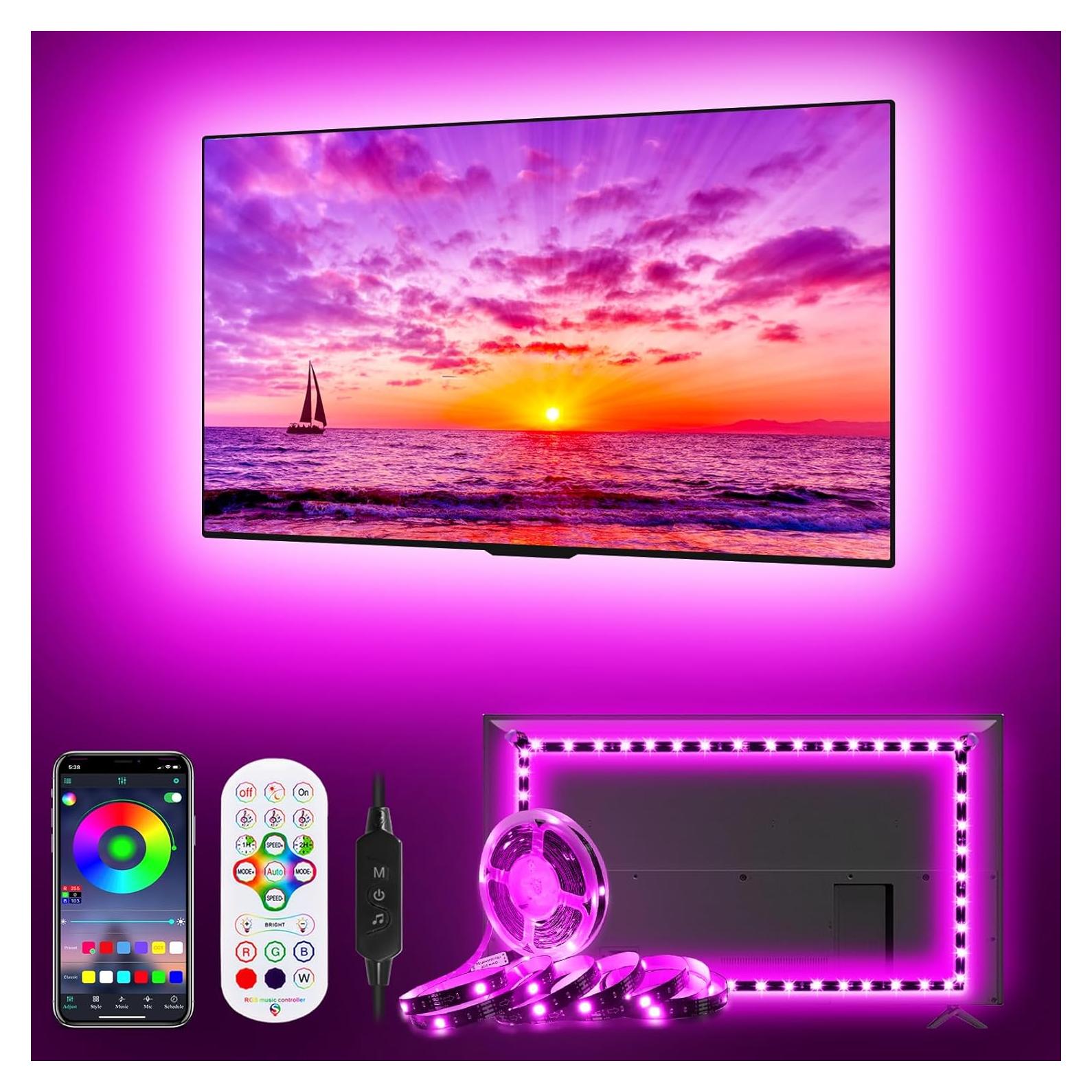 Luces LED HORYLIT 5m para TV 55-70" Multicolor con APP