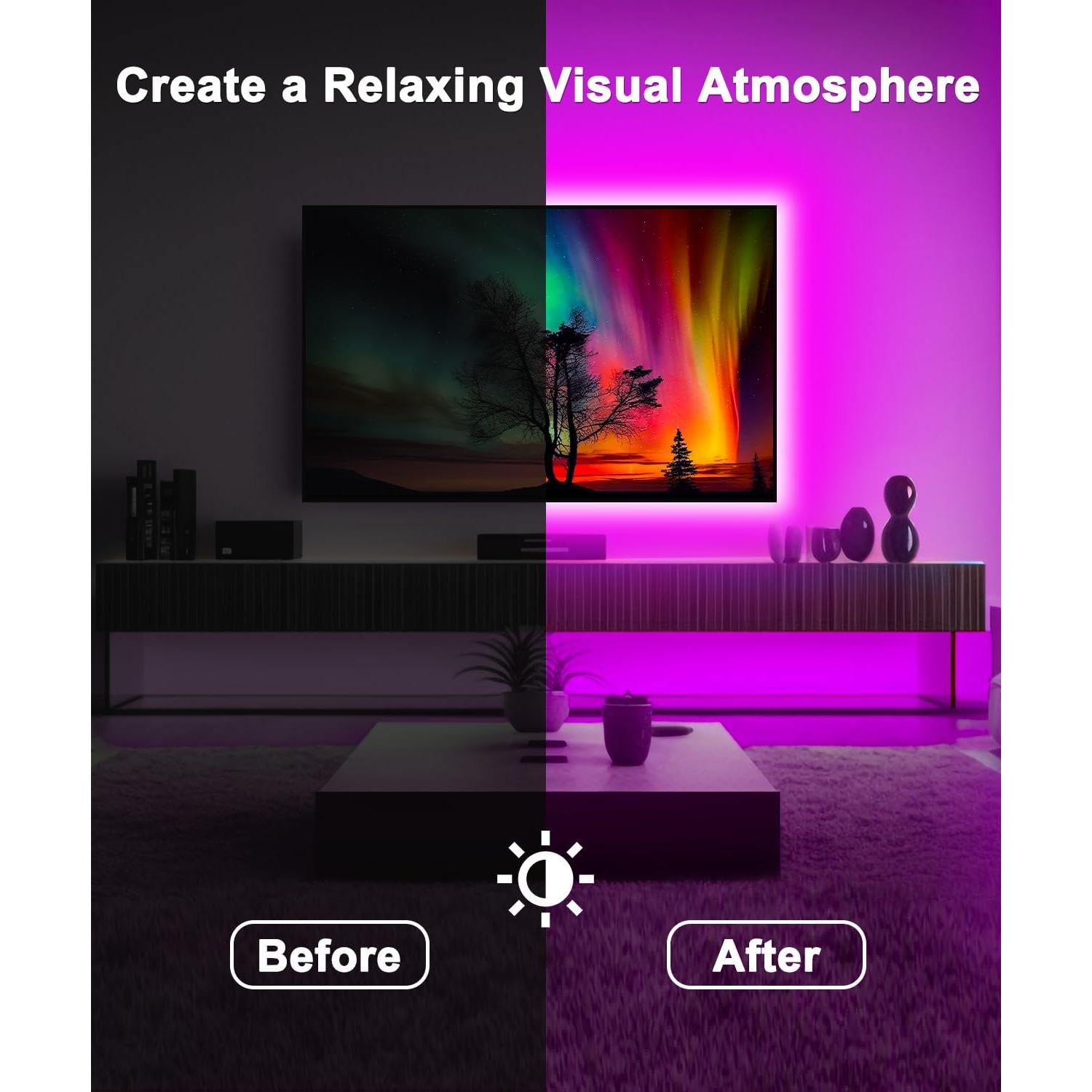 Luces LED HORYLIT 5m para TV 55-70" Multicolor con APP