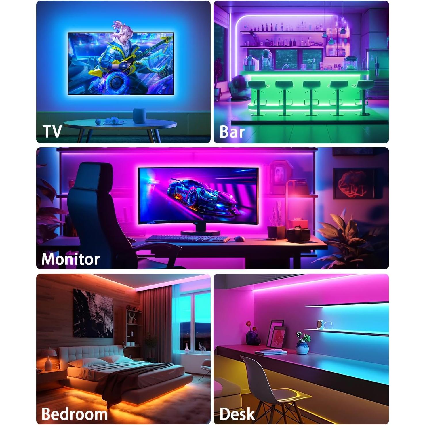 Luces LED HORYLIT 5m para TV 55-70" Multicolor con APP