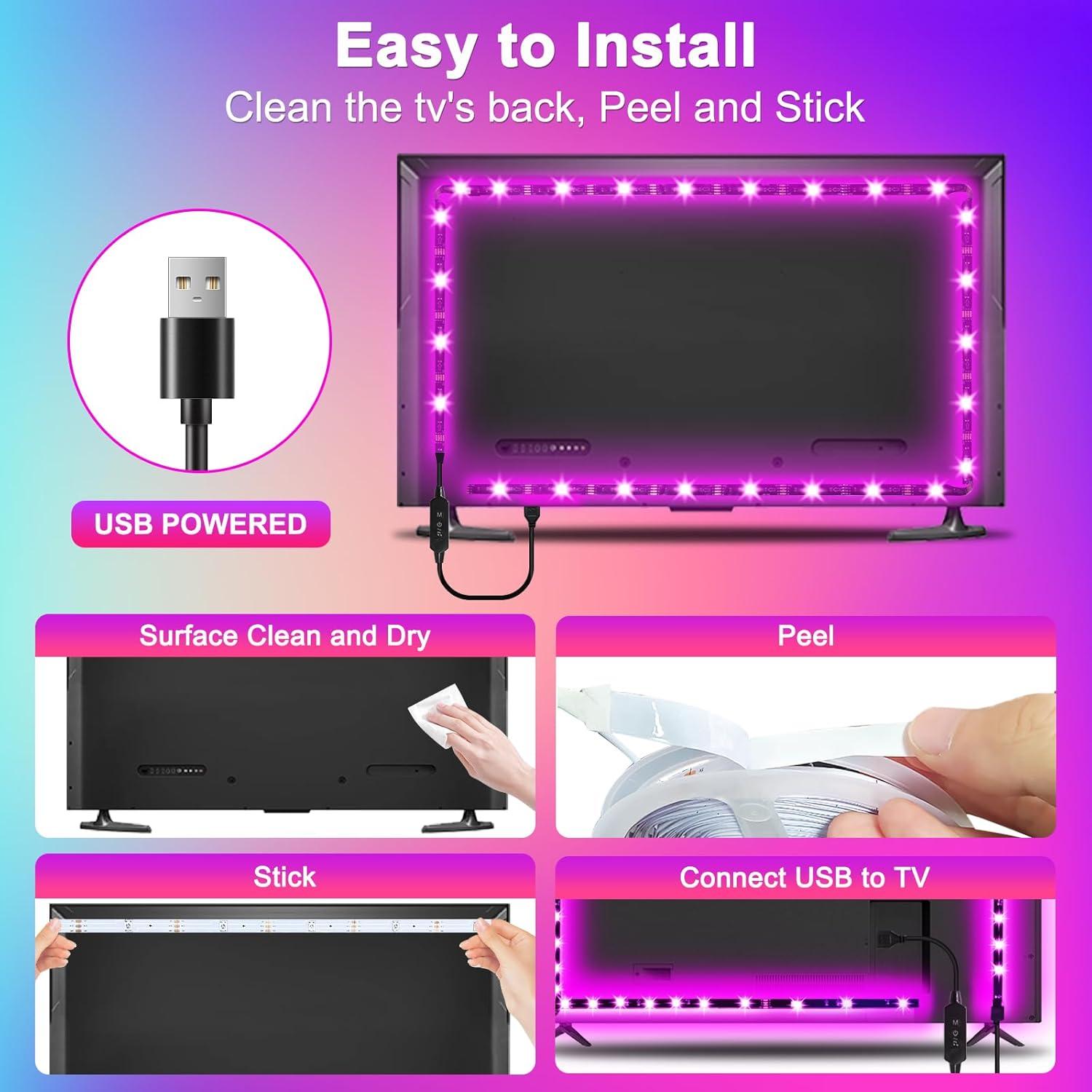 Luces LED HORYLIT 5m para TV 55-70" Multicolor con APP