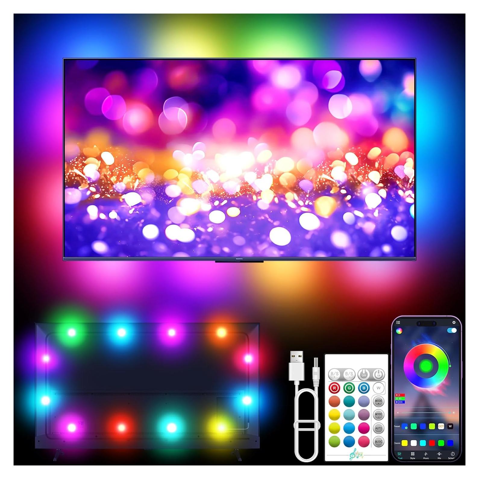 Luces LED RGB Tyute 2.99m para TV 35-55" Control Remoto