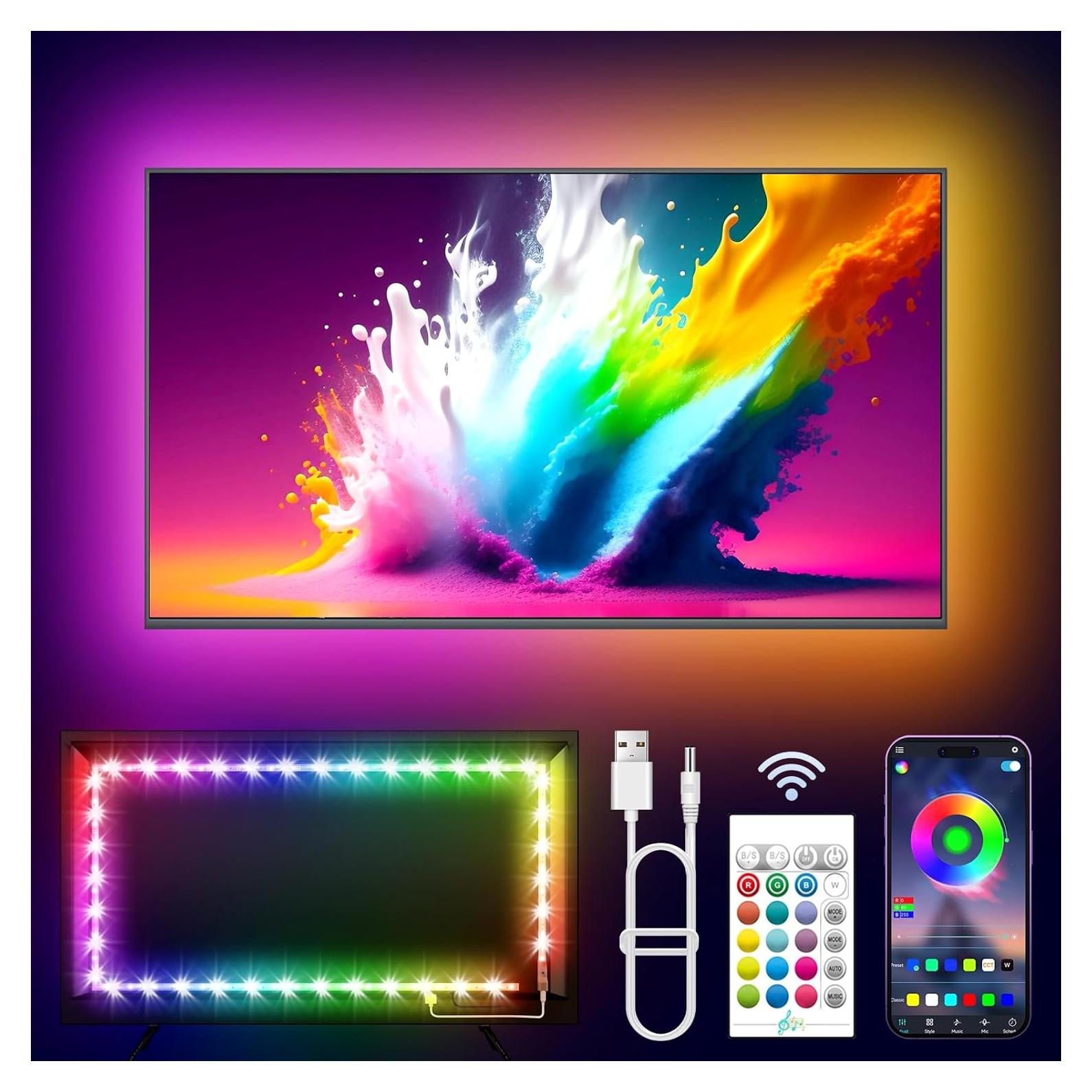 Luces LED RGB KANTUTOE 4.0m para TV 109-165cm con APP