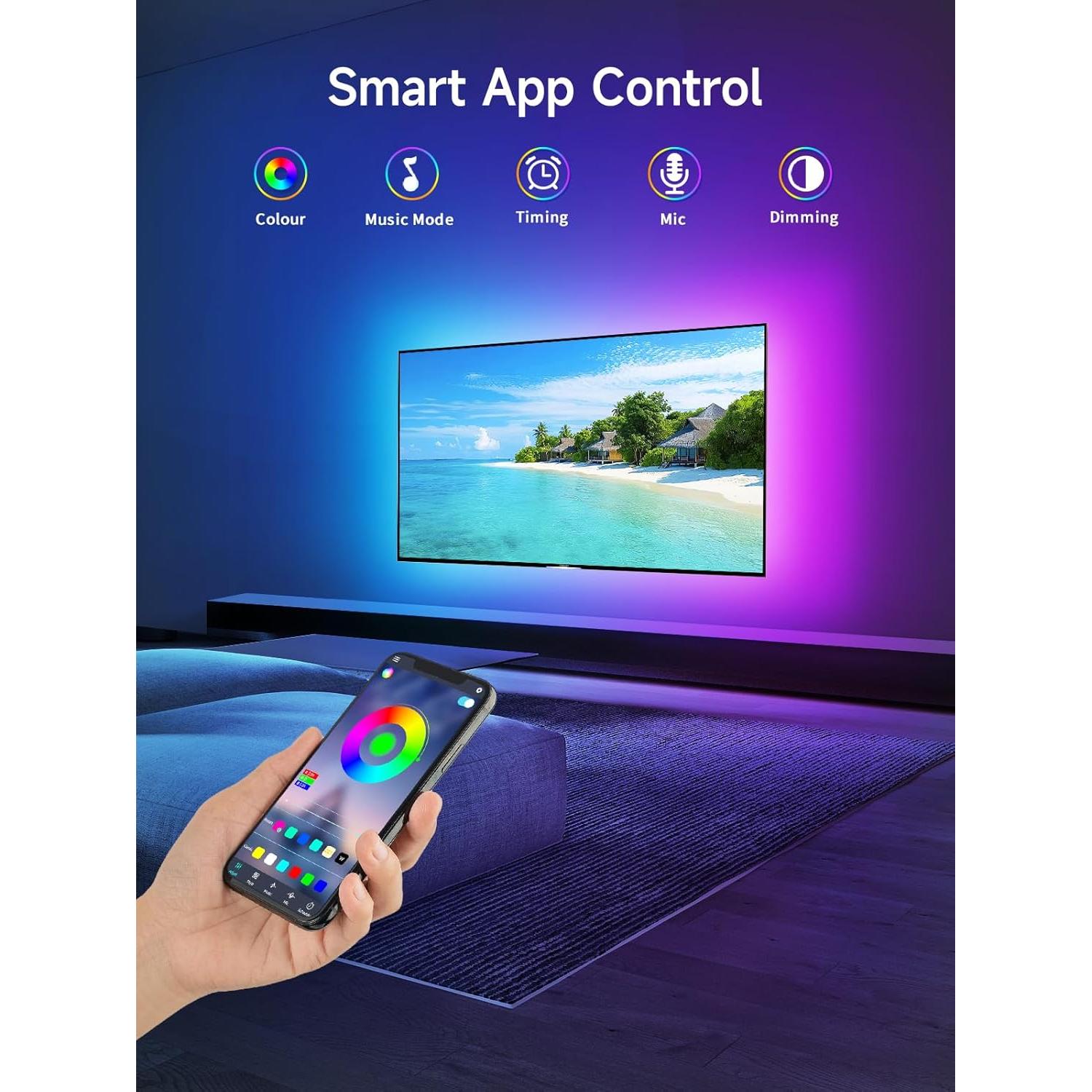 Luces LED RGB KANTUTOE 4.0m para TV 109-165cm con APP