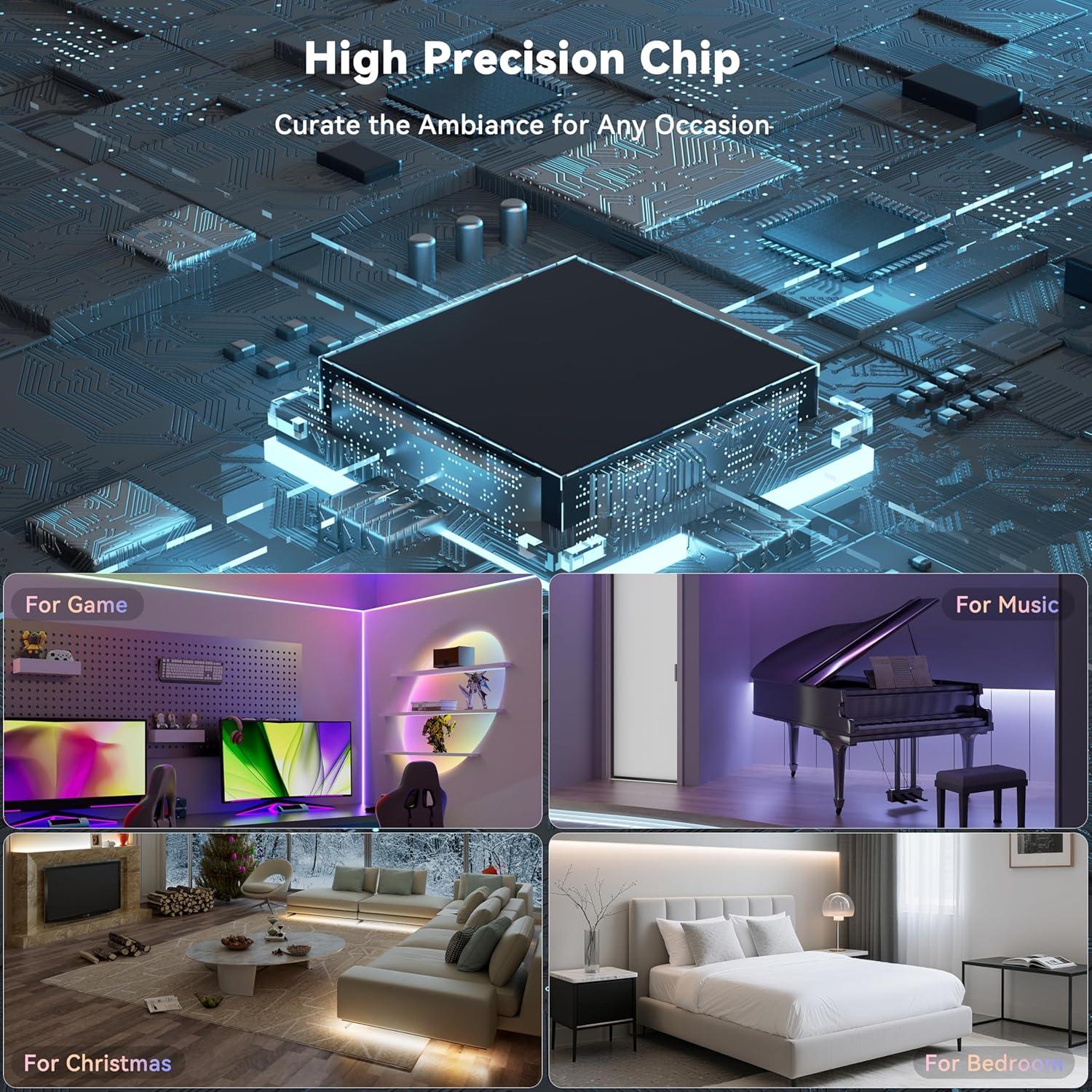 Tira LED COB RGB MIWISE 3m con control APP y música