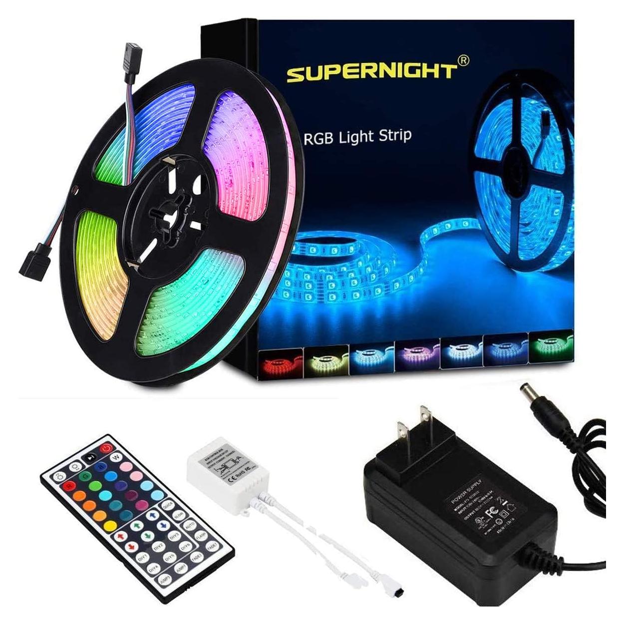 Tira de Luces LED RGB 5m SUPERNIGHT con Control Remoto 44 Teclas