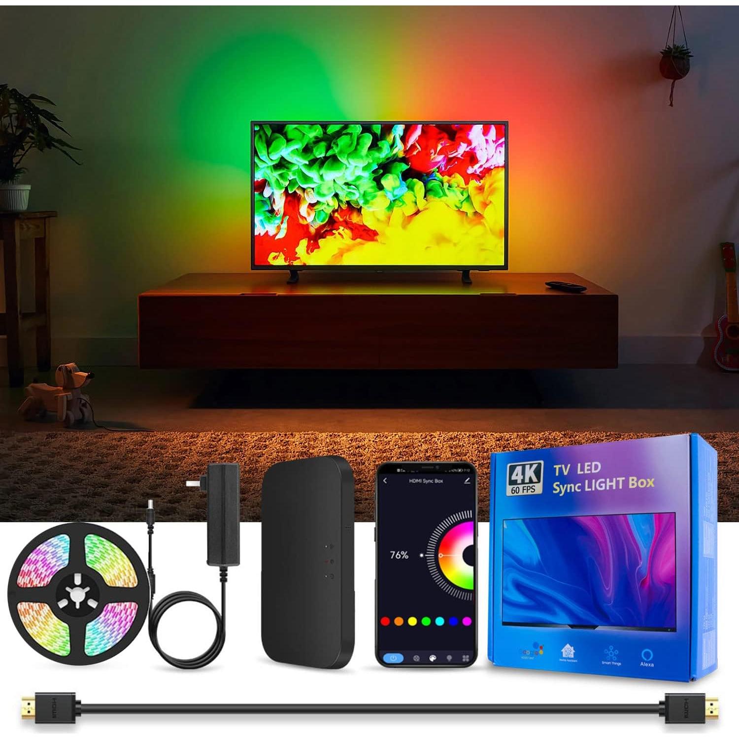 Fondo LED para TV AIYATO 75-85" RGBIC WiFi Sincronización Sonido