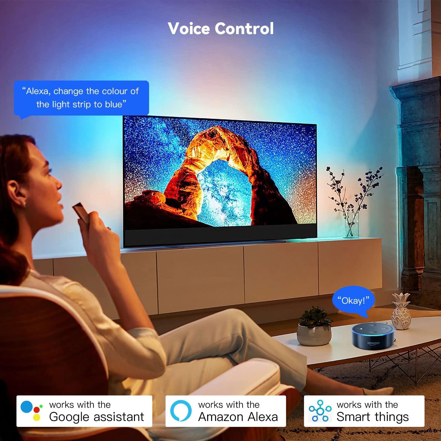 Fondo LED para TV AIYATO 75-85" RGBIC WiFi Sincronización Sonido