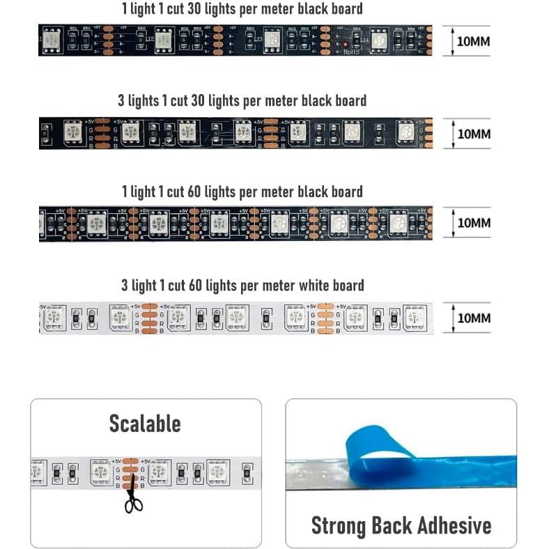 Tira LED RGB 5m Jiehua 150 luces control remoto APP