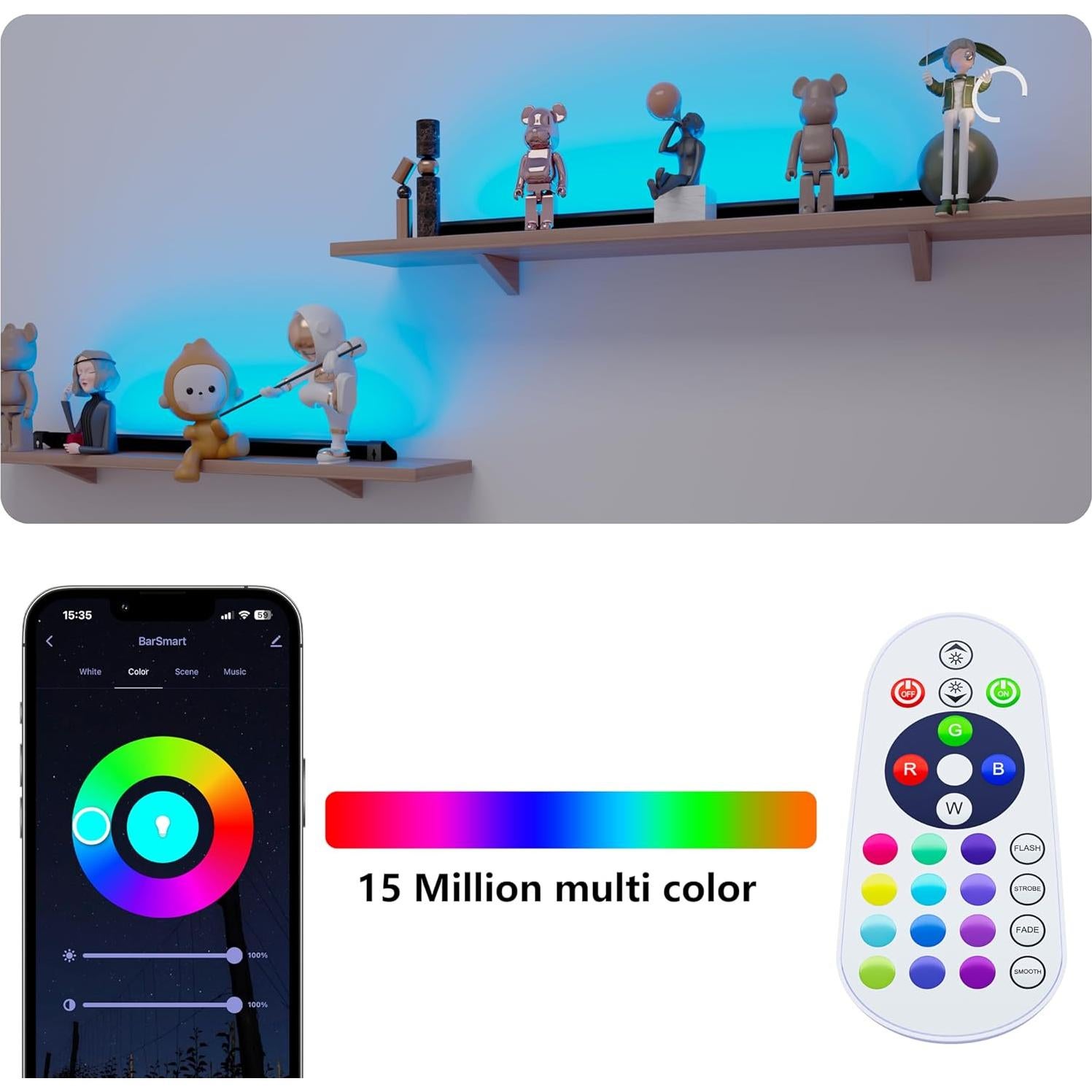 Barra de Luz LED Inteligente LAMPAOUS BarSmart Plus 90 cm RGB+CCT