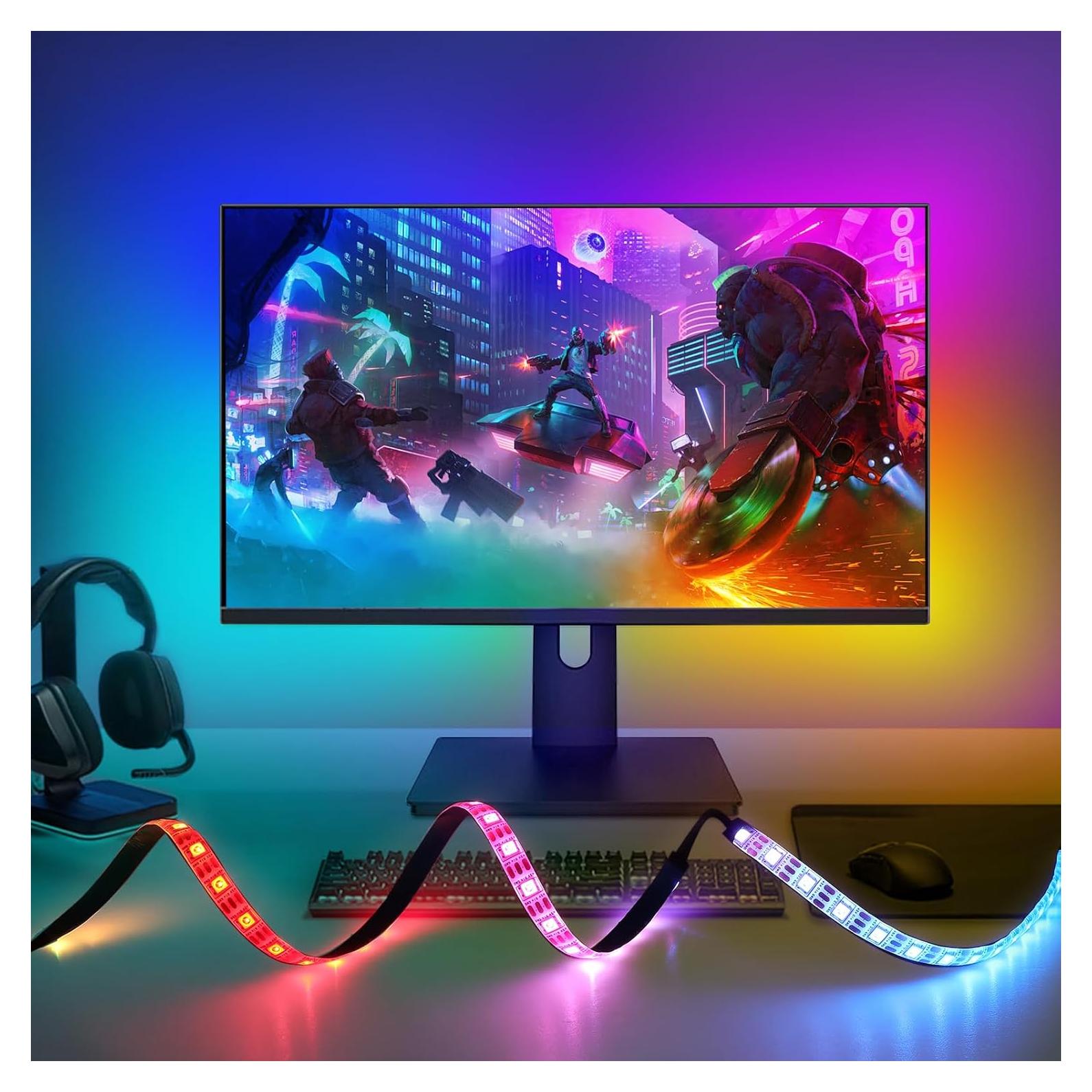 Tira LED de 1.68m para Monitor de 27" - Sincronización de Color