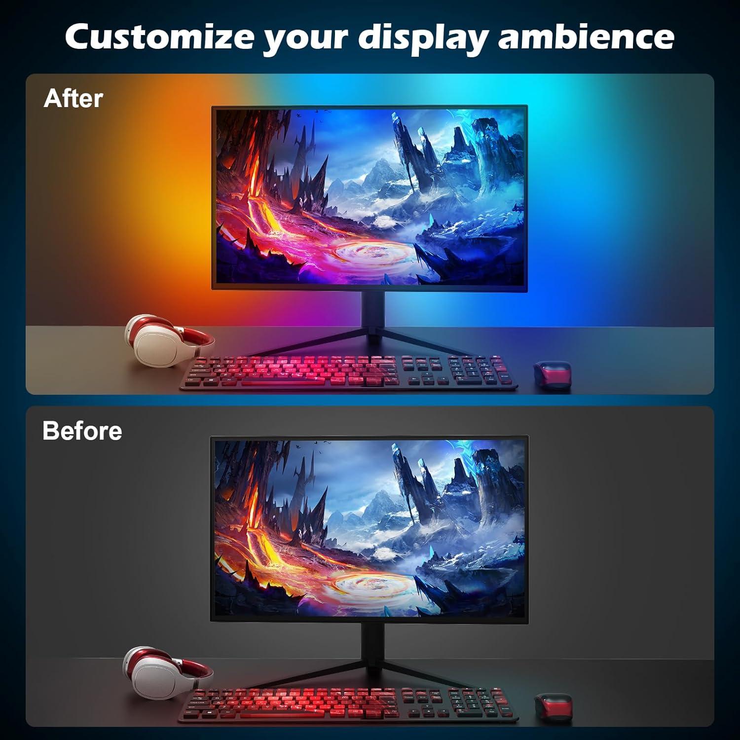 Tira LED de 1.68m para Monitor de 27" - Sincronización de Color