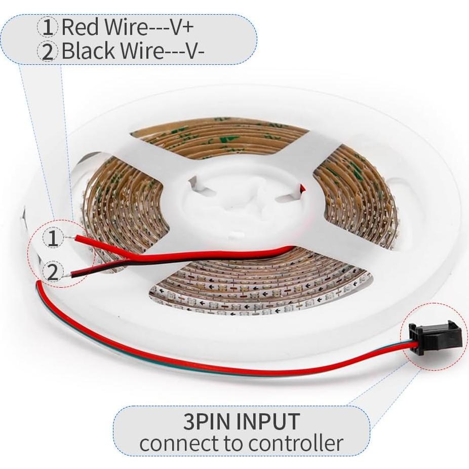Tira LED WS2812B 1m 160 LEDs/m 2.7mm Ultra Estrecha DC5V