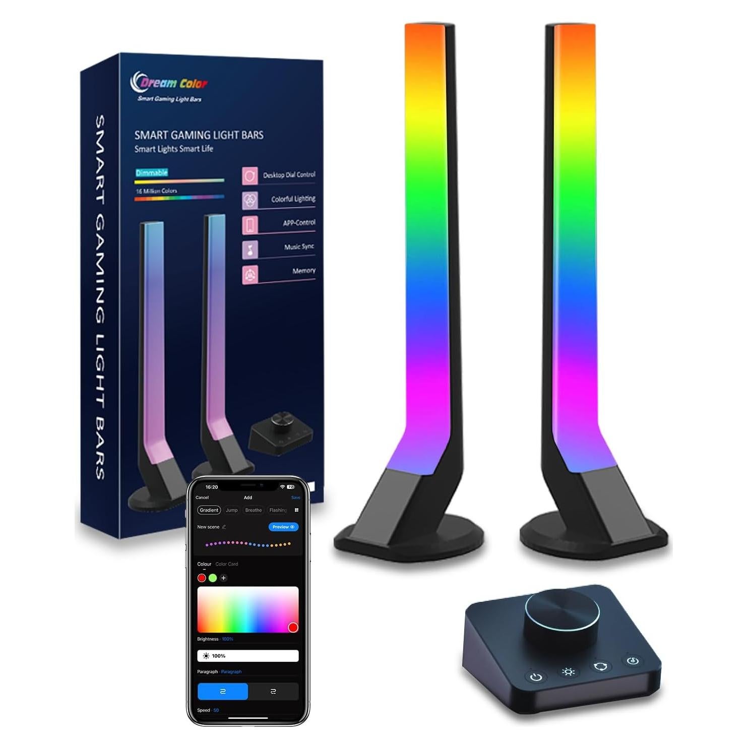 Barras de Luz LED RGB Amailtom 42cm Control Inteligente