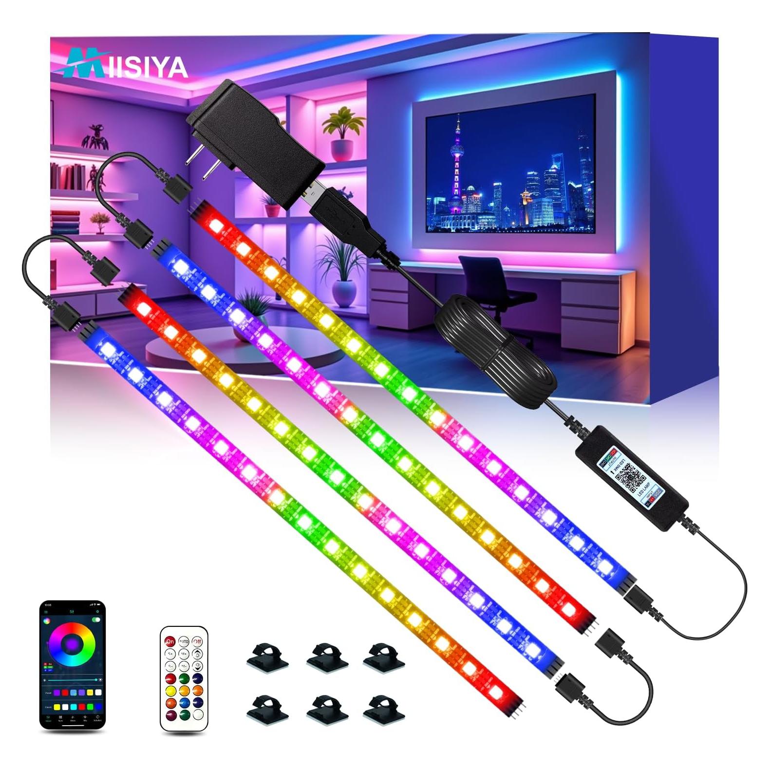 Tiras de luz LED RGB Miisiya con control remoto y 213 modos