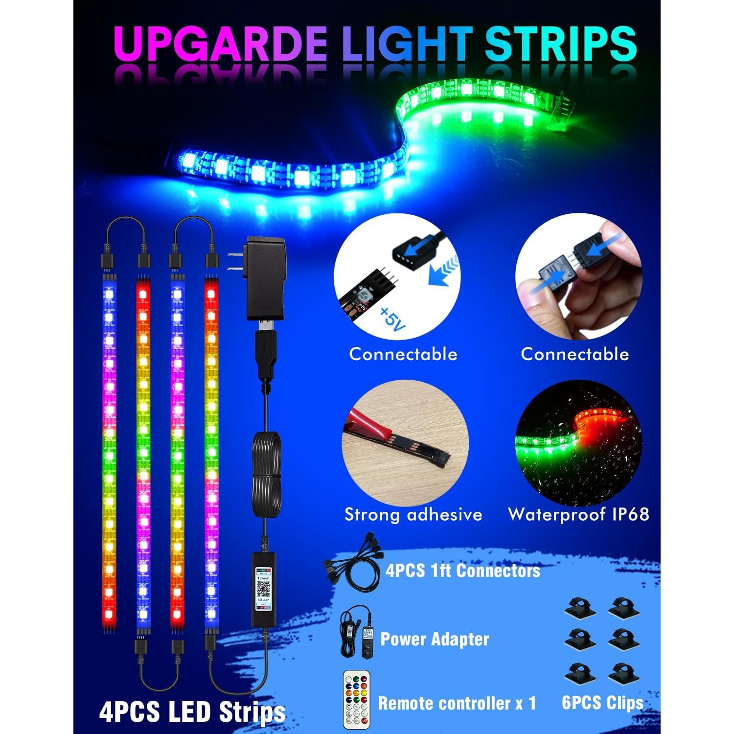 Tiras de luz LED RGB Miisiya con control remoto y 213 modos