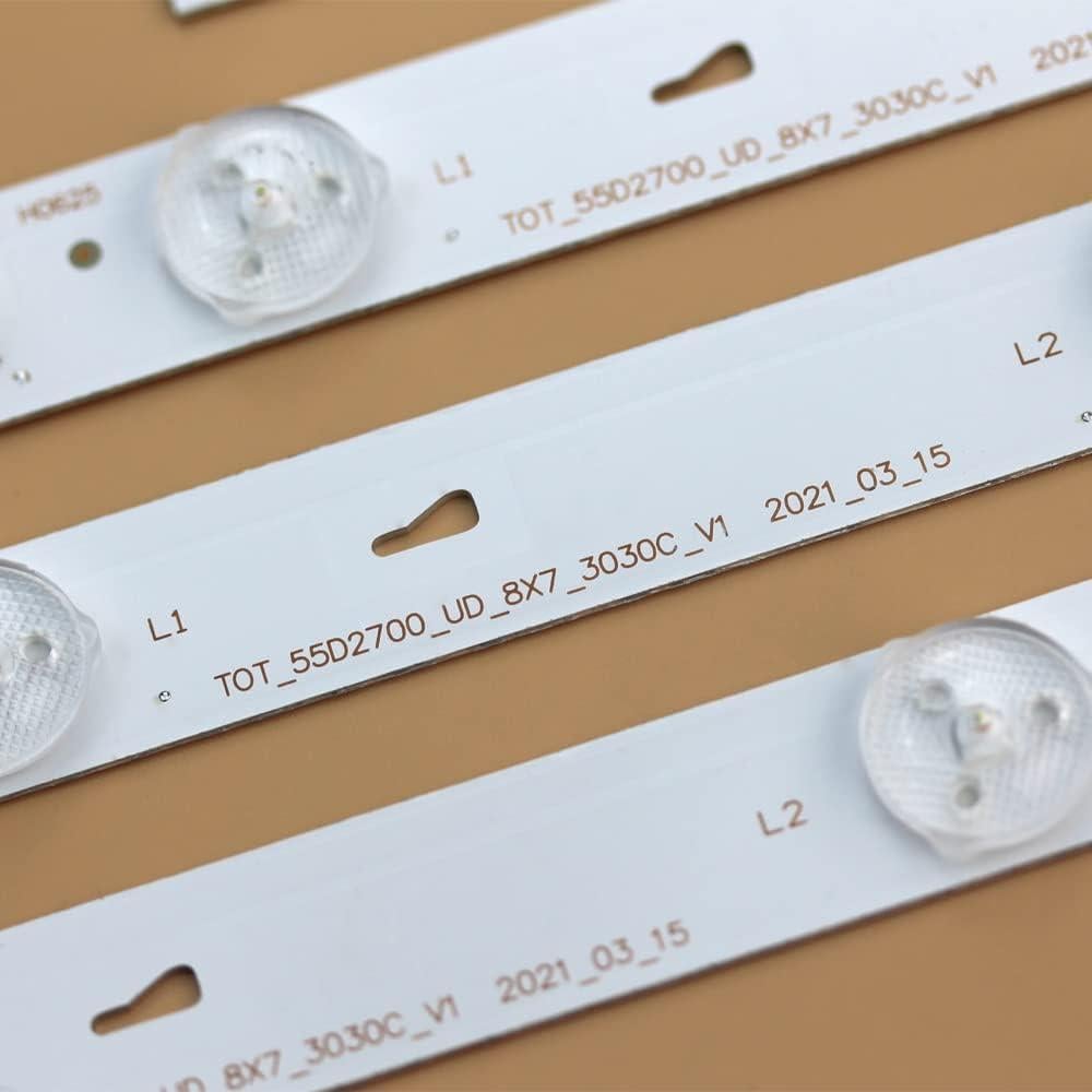 Tira LED Repuesto GuuYebe 55D2700 569mm 8 Pcs 6V