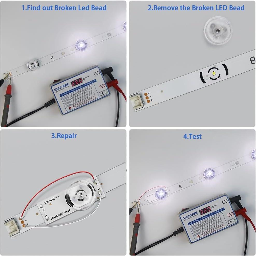 Repuesto tira retroiluminación LED GuuYebe 6V 10PCS 50x18mm