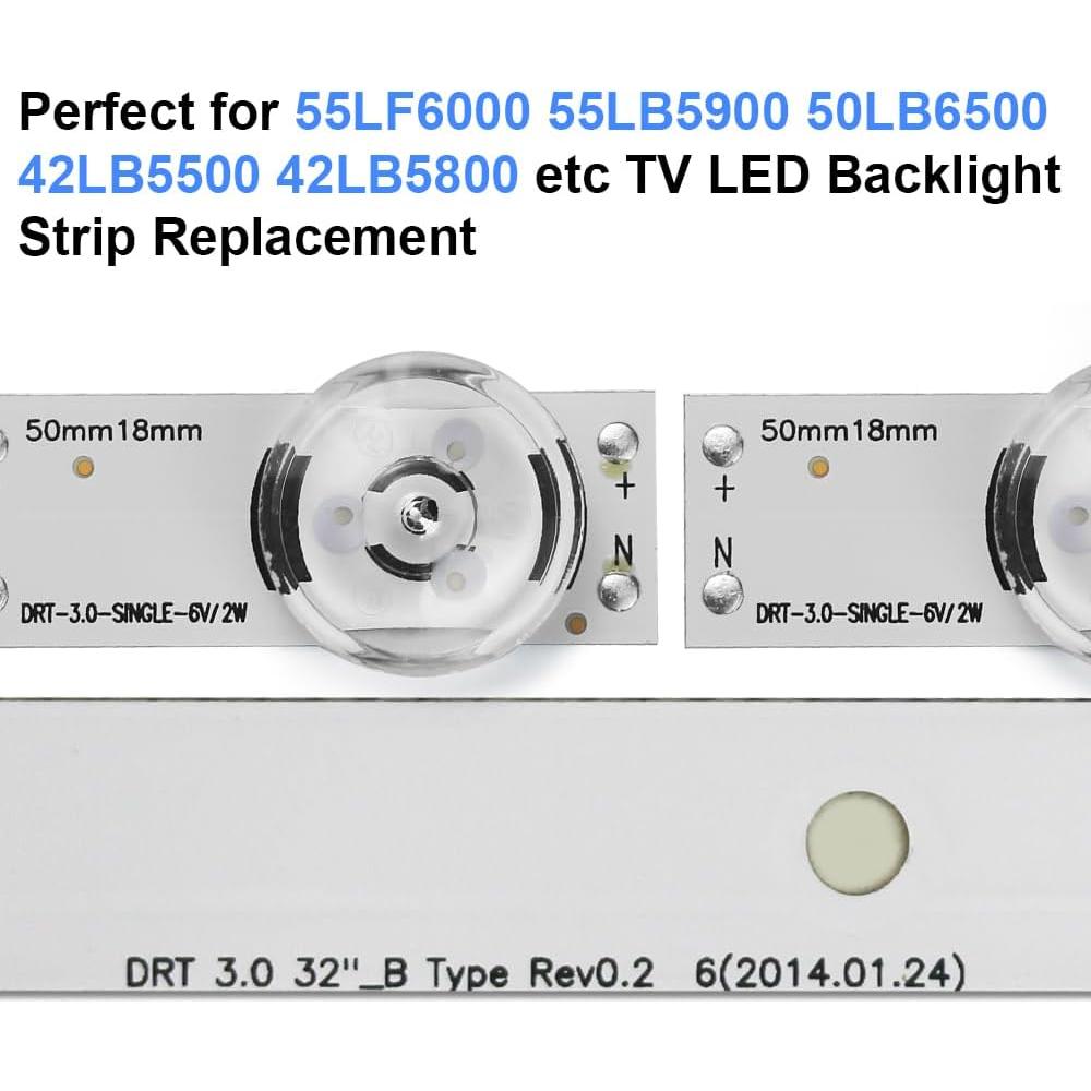 Repuesto tira retroiluminación LED GuuYebe 6V 10PCS 50x18mm