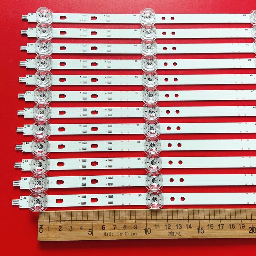 12 Tiras de Retroiluminación LED GUANGMING 643mm para TV